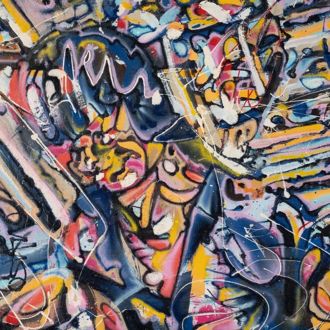 Portrait of Man and Woman Contemporary Modernist Abstract Figurative Oil Painting by Costain - 6