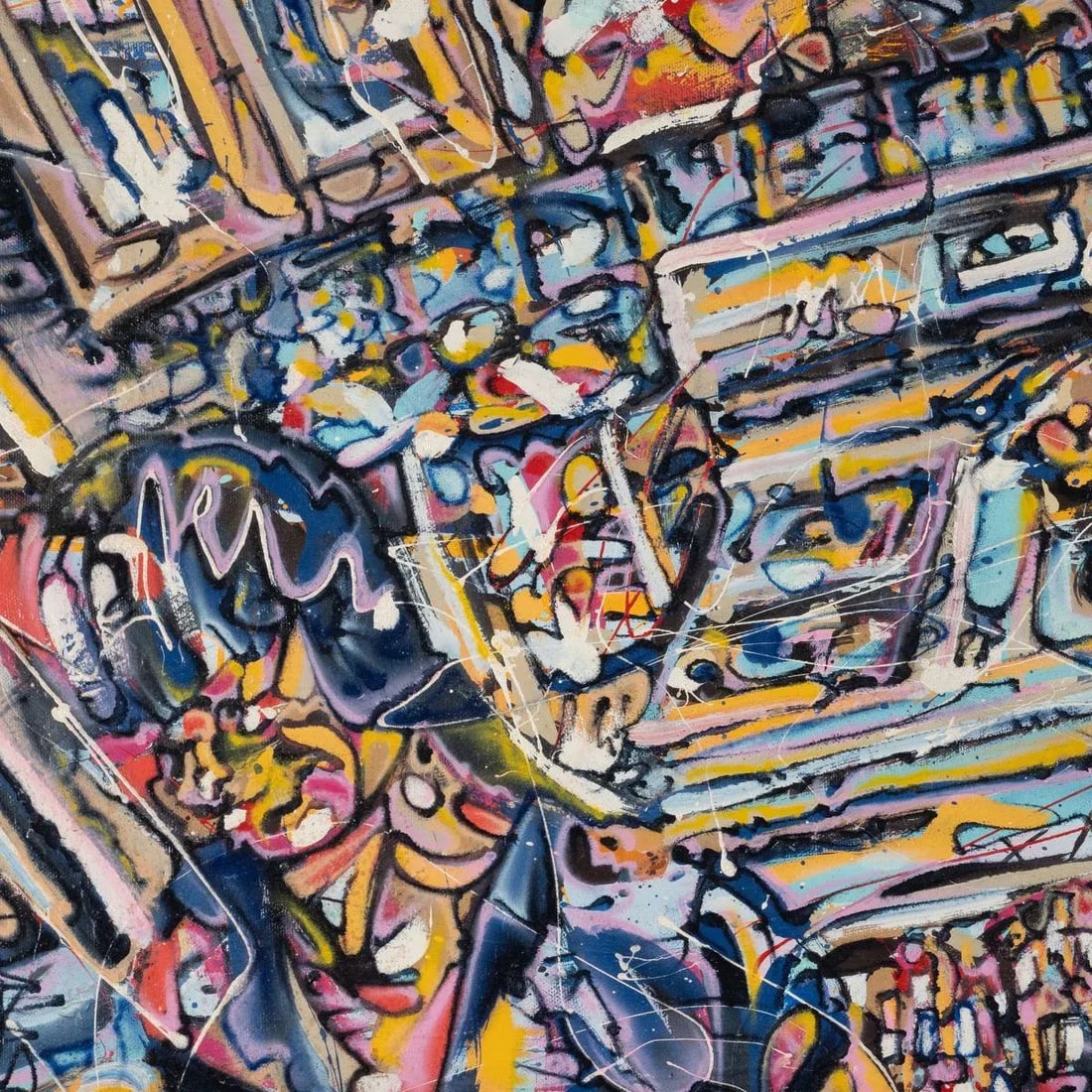 Portrait of Man and Woman Contemporary Modernist Abstract Figurative Oil Painting by Costain - 7