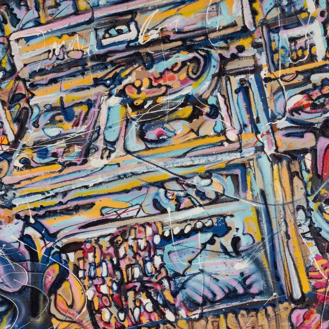 Portrait of Man and Woman Contemporary Modernist Abstract Figurative Oil Painting by Costain - 8