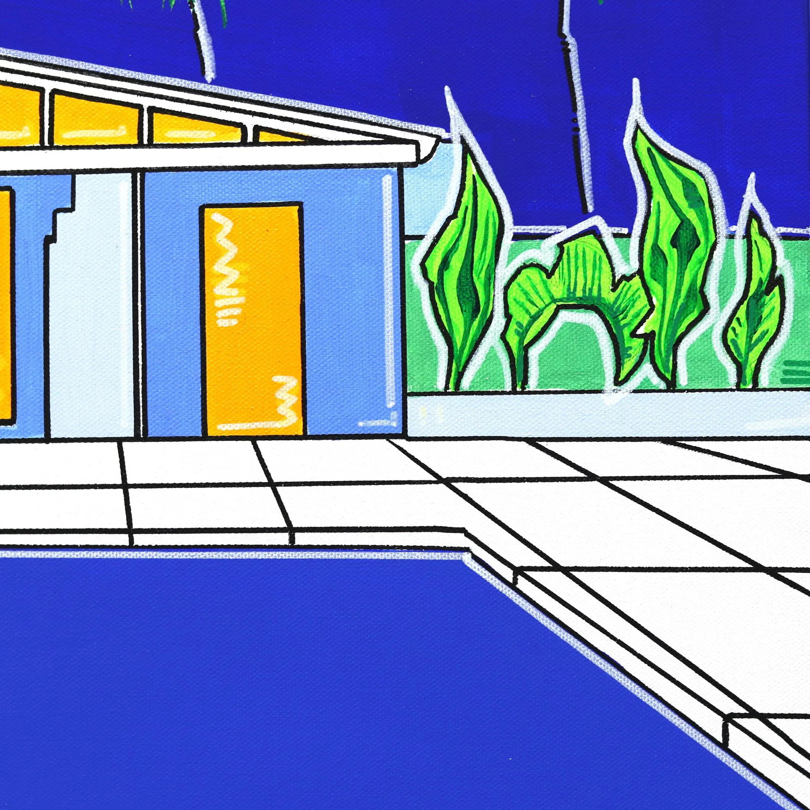 Summers 3 Contemporary Modernist House Portrait Acrylic Painting by Jonjo Elliott - 5