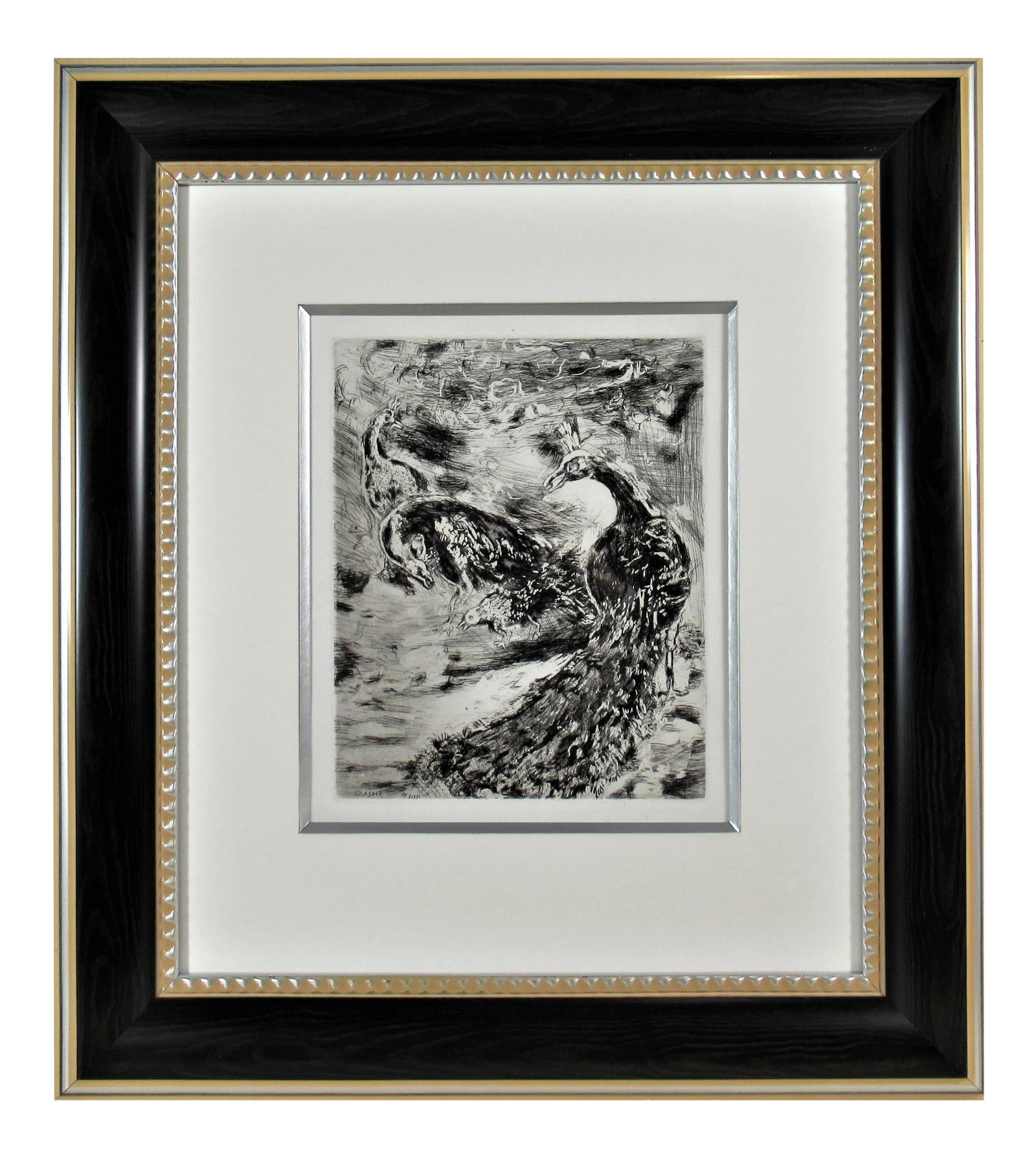 Marc Chagall, Le Geai Pare des Plumes du Paon, From the suite Les Fables De La Fontaine: Artist: Marc Chagall (Russian, 1887-1985) Title: Le Geai Pare des Plumes du Paon Year: 1927 Medium: Original etching Edition: fom the unumbered edition of 200 Paper: Montval Laid paper Image (plate