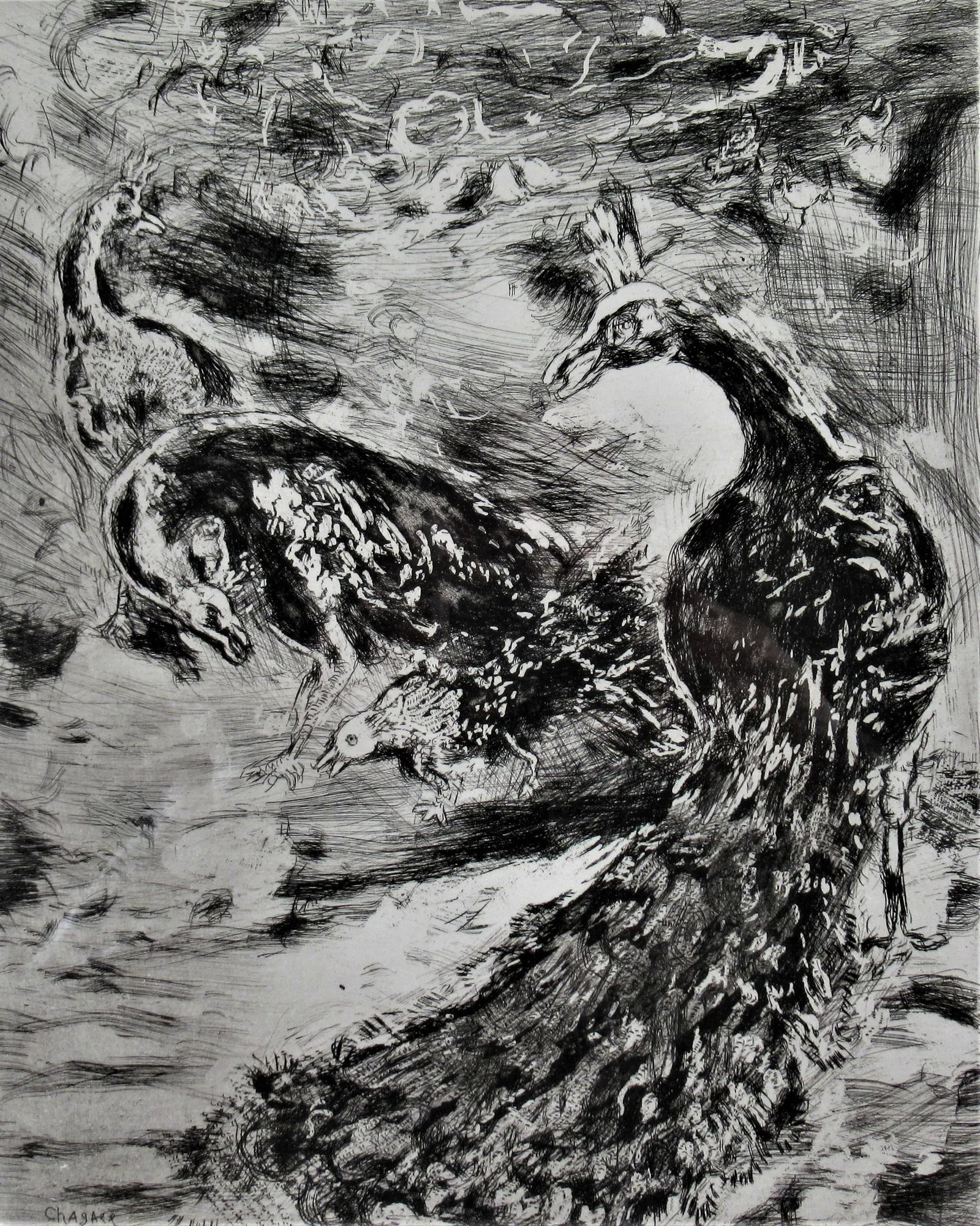 Marc Chagall, Le Geai Pare des Plumes du Paon, From the suite Les Fables De La Fontaine - 2