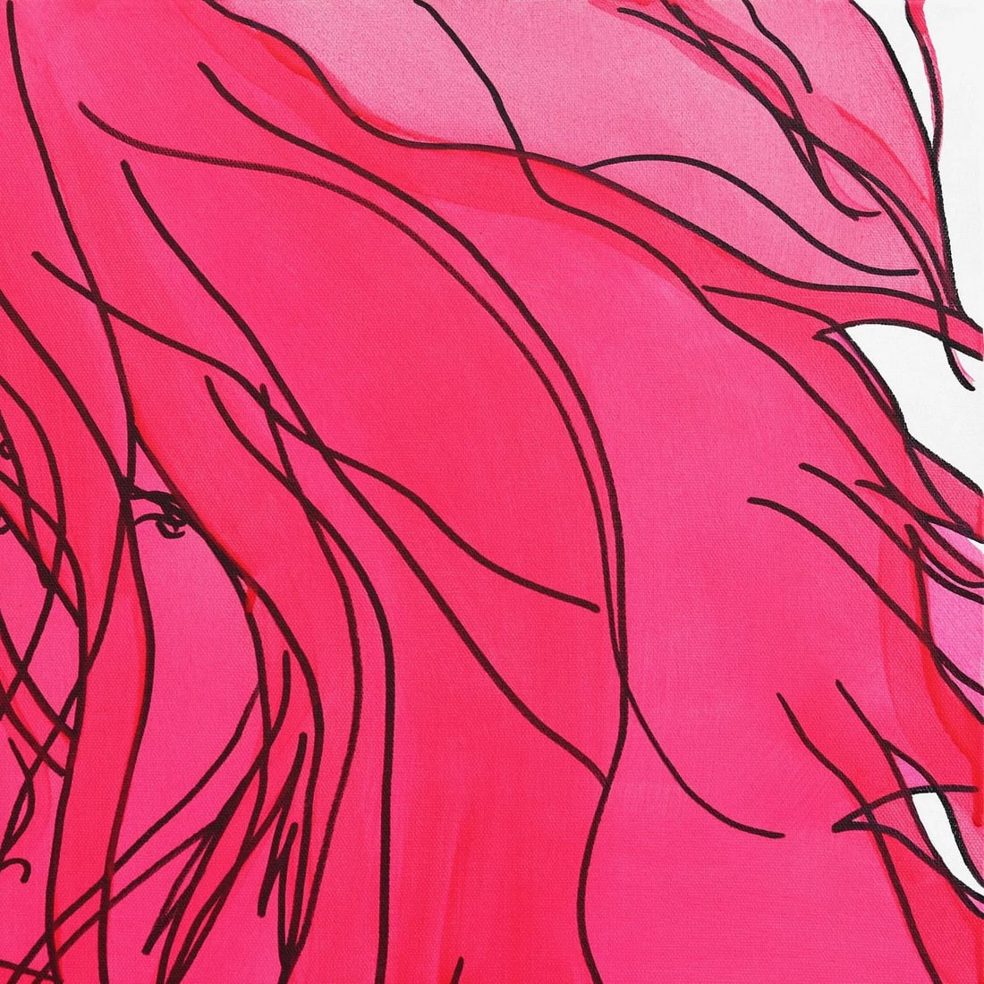 Pink VII Contemporary Minimalist Figurative Acrylic Painting by Hilary Bond - 3