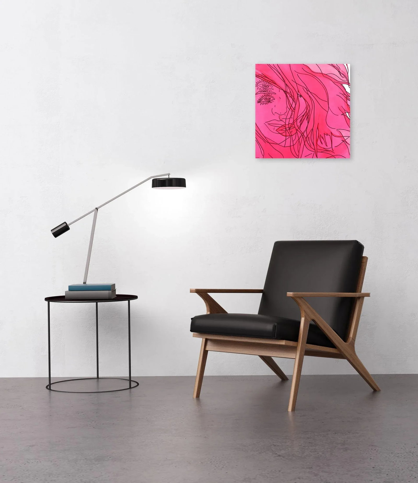 Pink VII Contemporary Minimalist Figurative Acrylic Painting by Hilary Bond - 8