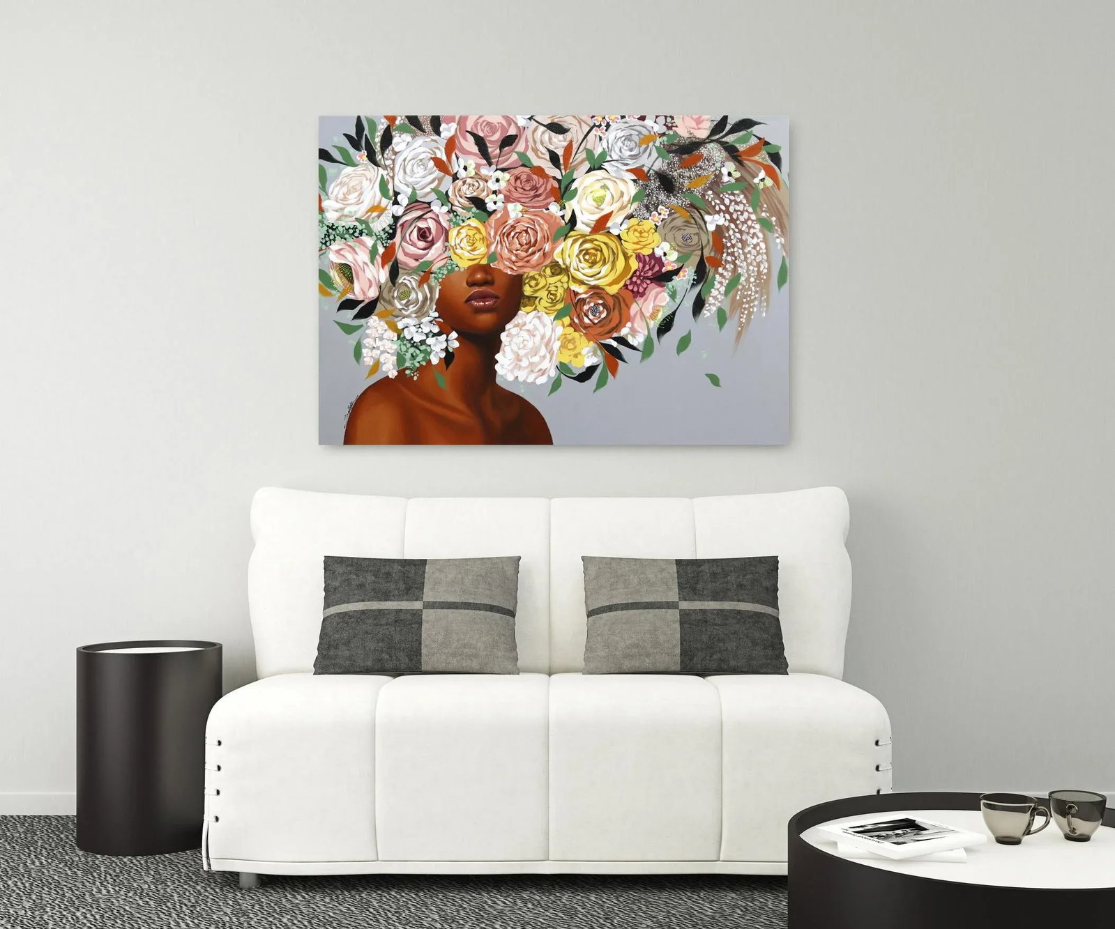 Melanie Contemporary Botanical Figurative Acrylic Painting by Sally K - 10