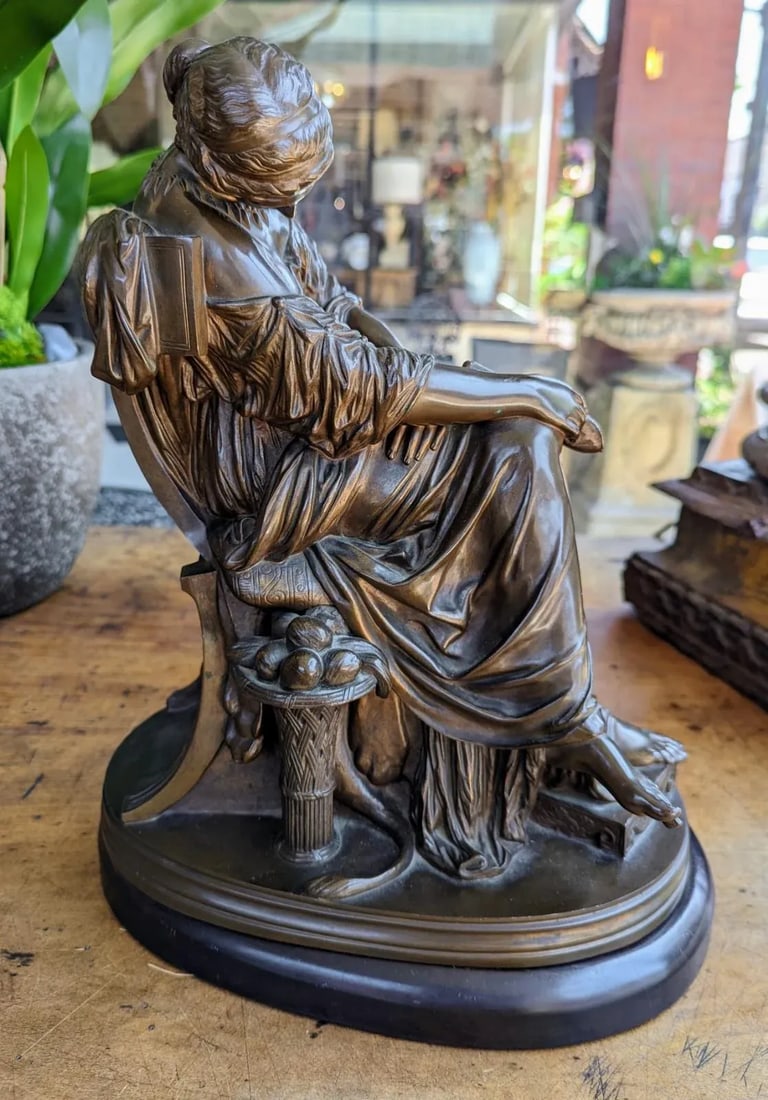 Antique French Bronze Penelope Sleeping Sculpture by Pierre Jules Cavelier & Barbedienne - 3