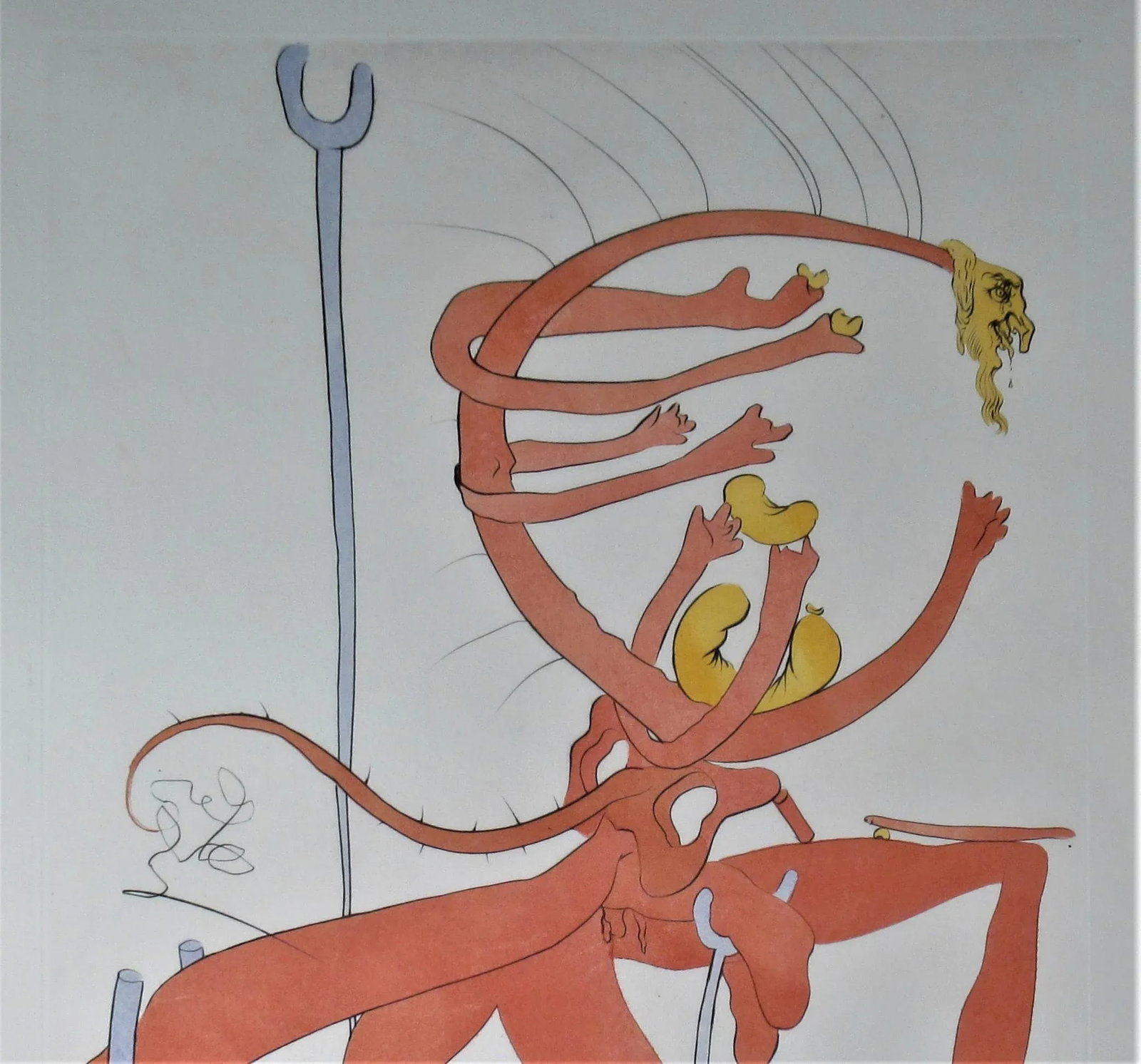 Salvador Dali, Figure Rouge avec Portrait de Quevedo - 4