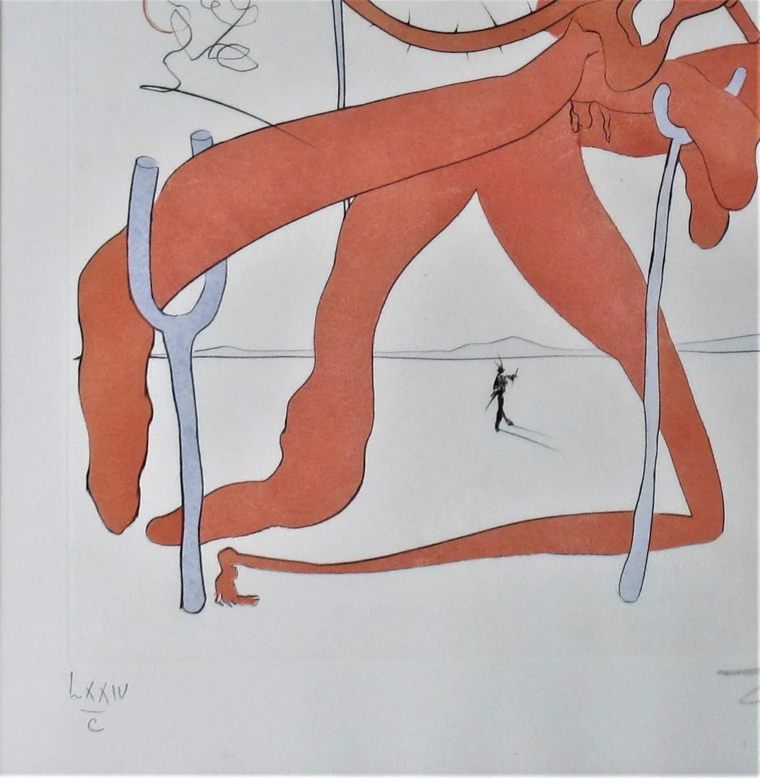 Salvador Dali, Figure Rouge avec Portrait de Quevedo - 6
