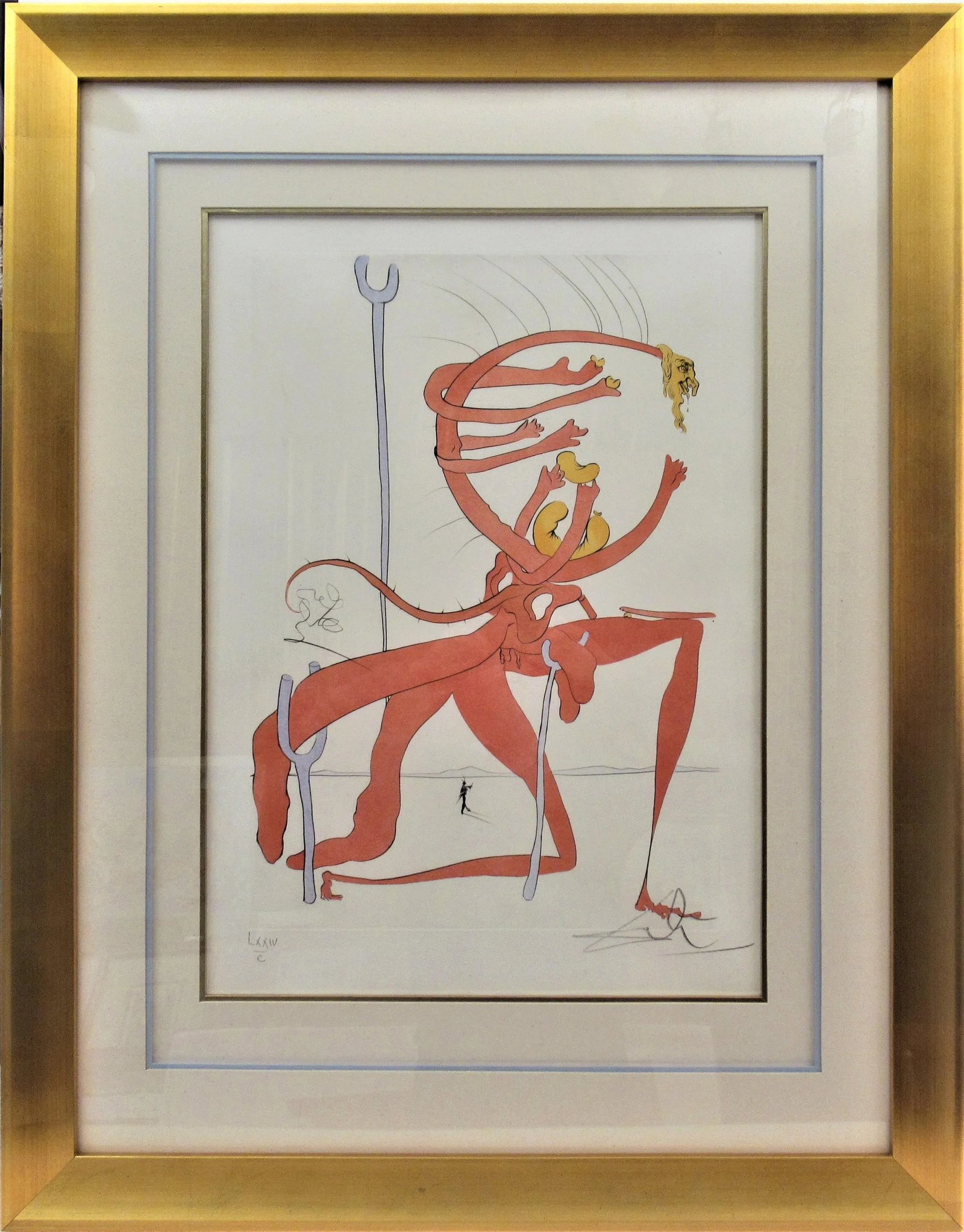 Salvador Dali, Figure Rouge avec Portrait de Quevedo - 7