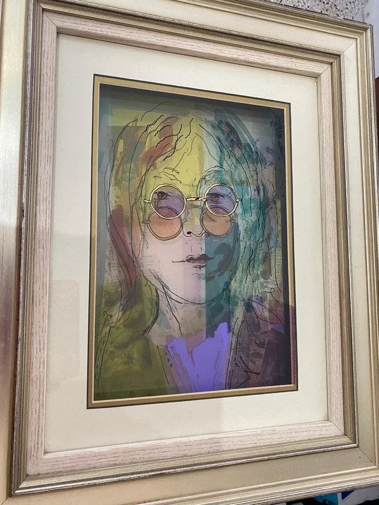 Jean Pierre Weill Collage "John Lennon" 3-D Painting on Glass Ltd Ed - 11