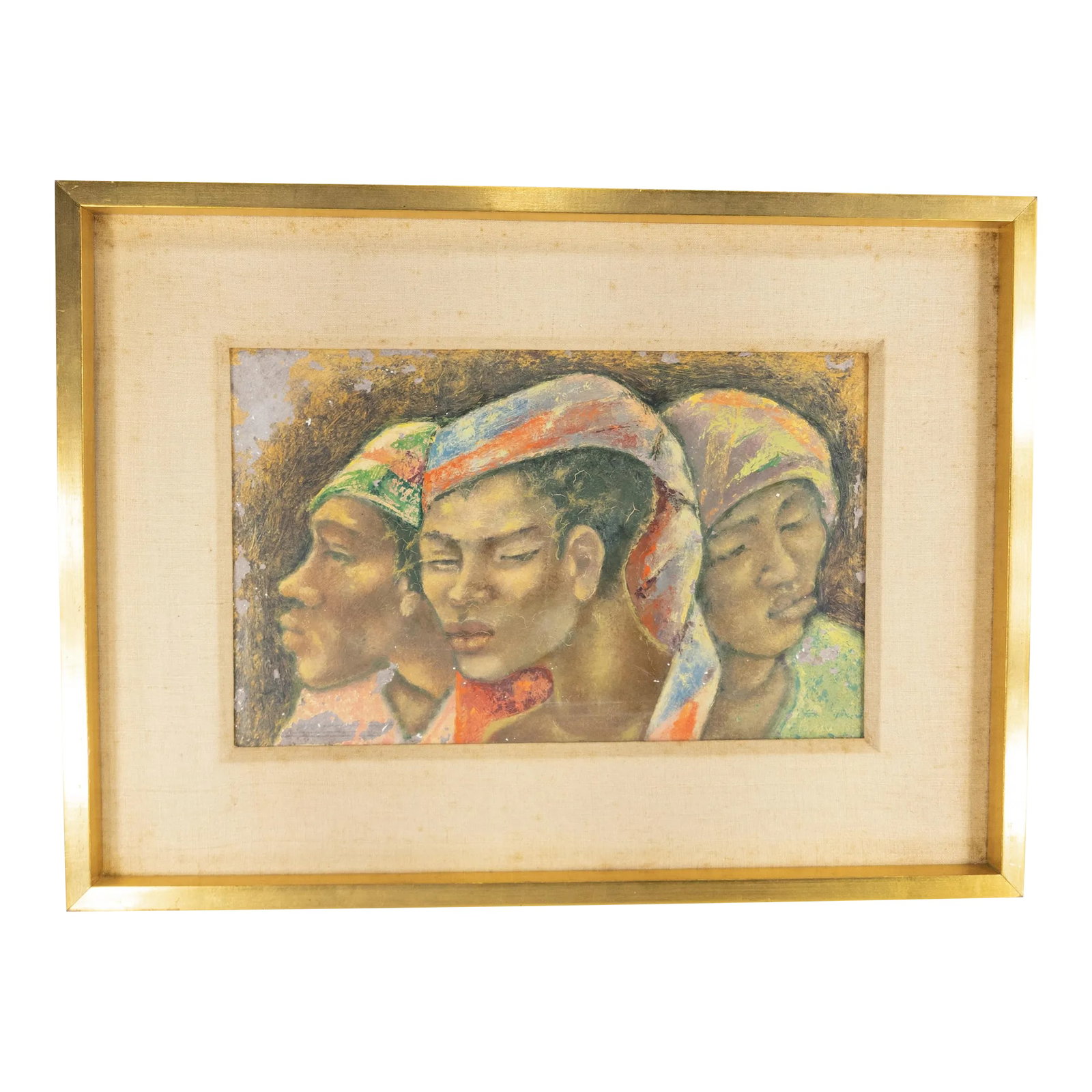 American Painting of Tahitian Women by George Biddle: We are selling this important small painting by American artist George Biddle (1885-1973). Biddle was a well known artist who spent time studying and painting around important American artists, his fr