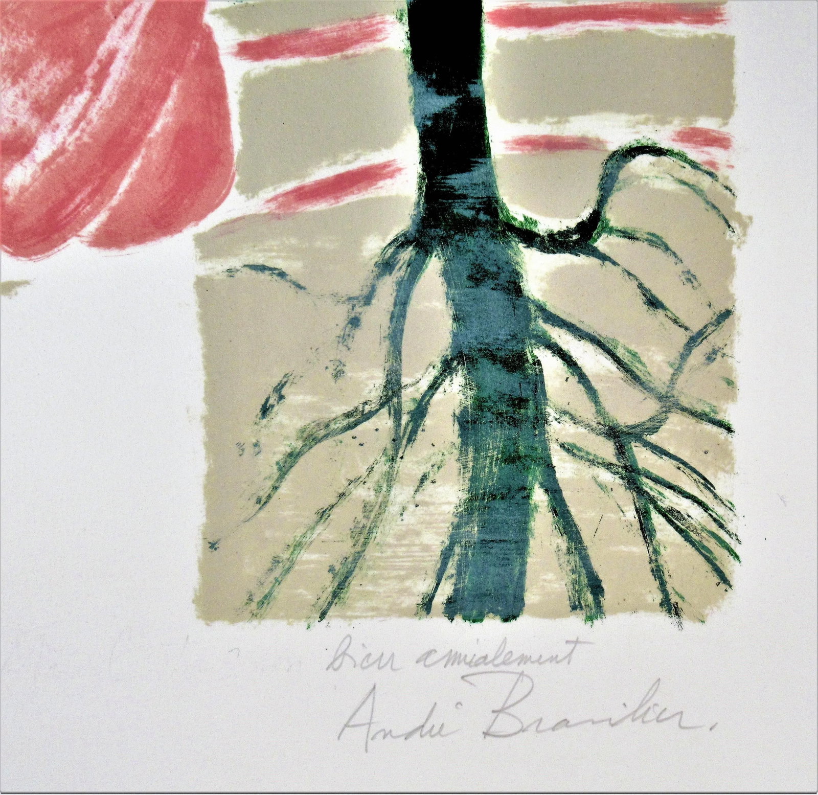 Andre Brasilier, Femme en Rose Avec un Arbre - 4