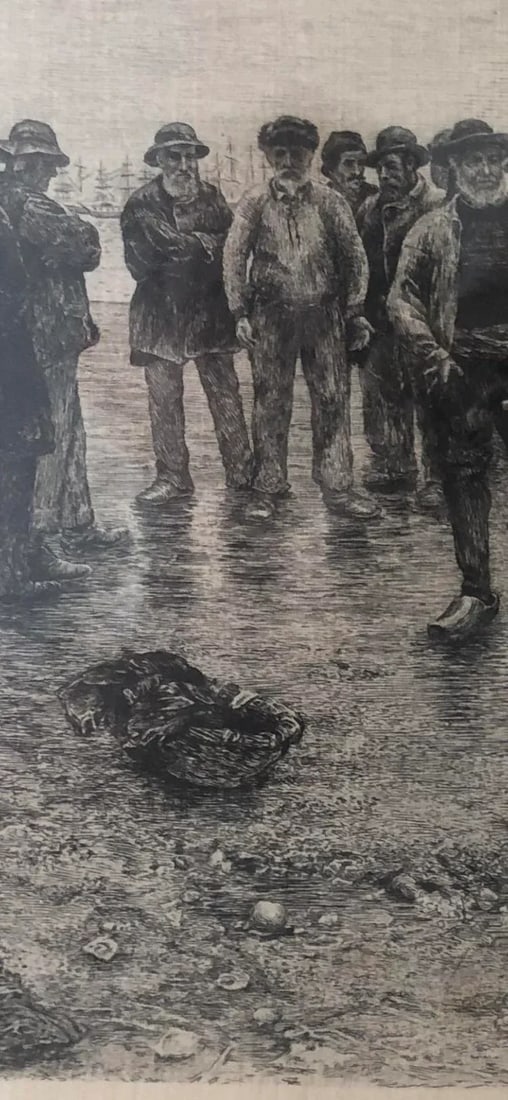 19th Century Norbert Goeneutte Etching, "Pay Day for the Crew", Framed - 10