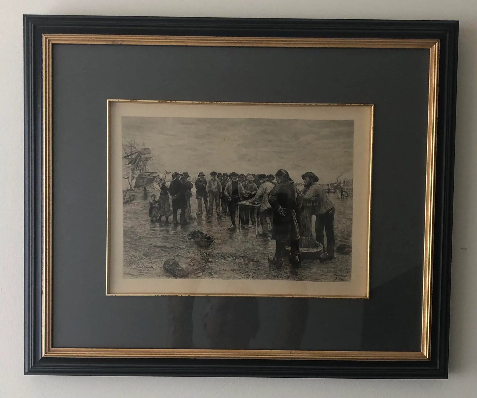19th Century Norbert Goeneutte Etching, "Pay Day for the Crew", Framed - 11