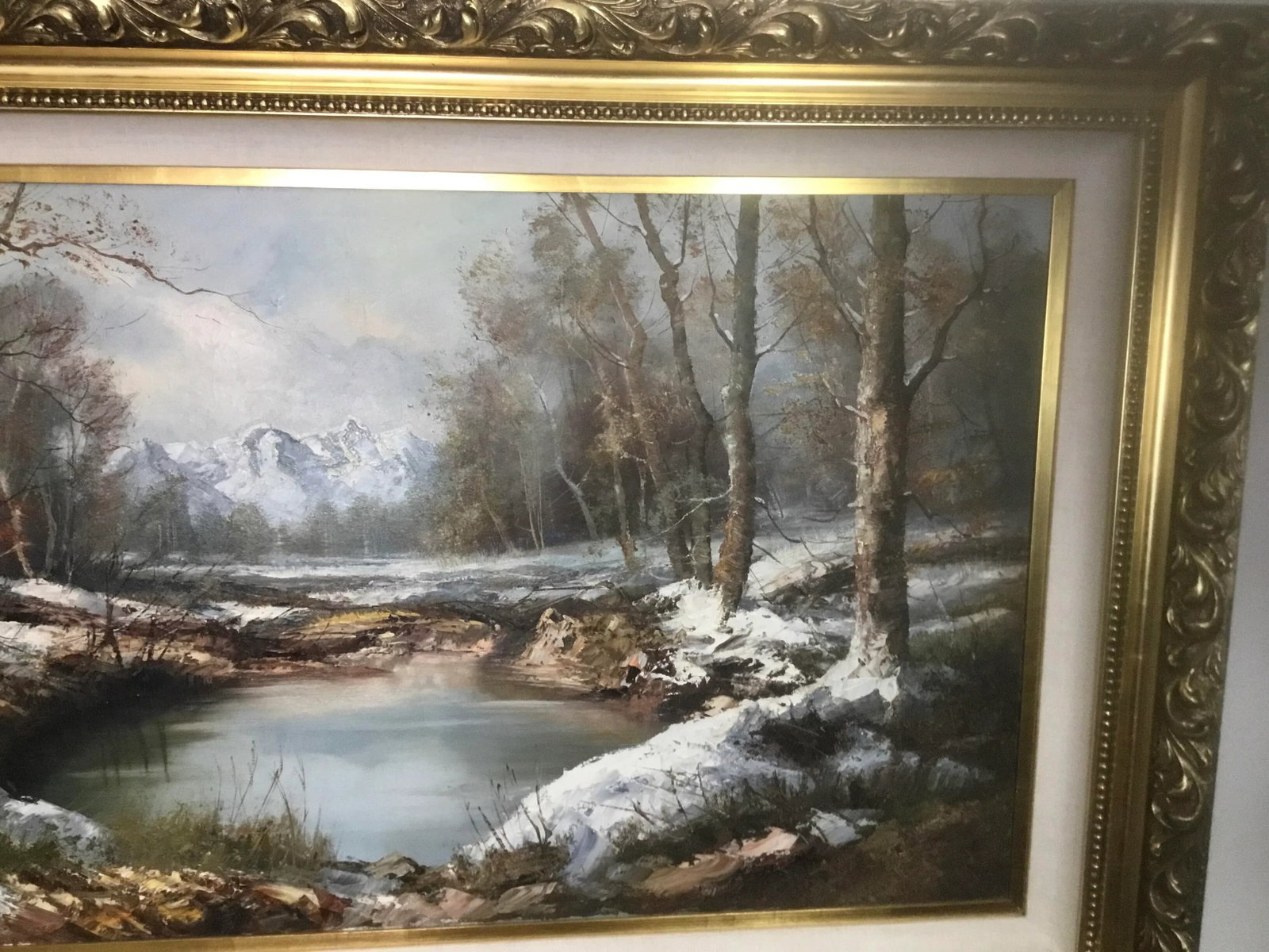 Mid 20th Century "The Rockies" Mountain Landscape Oil Painting, Framed - 4