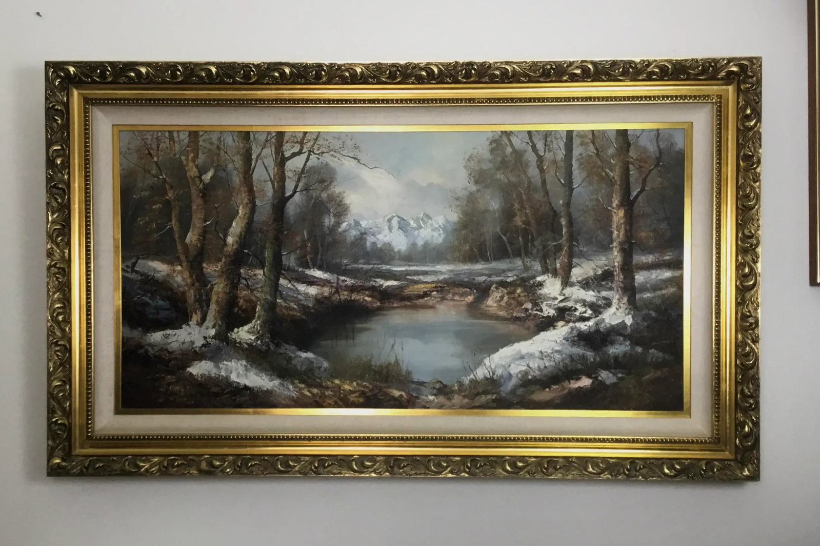 Mid 20th Century "The Rockies" Mountain Landscape Oil Painting, Framed - 7