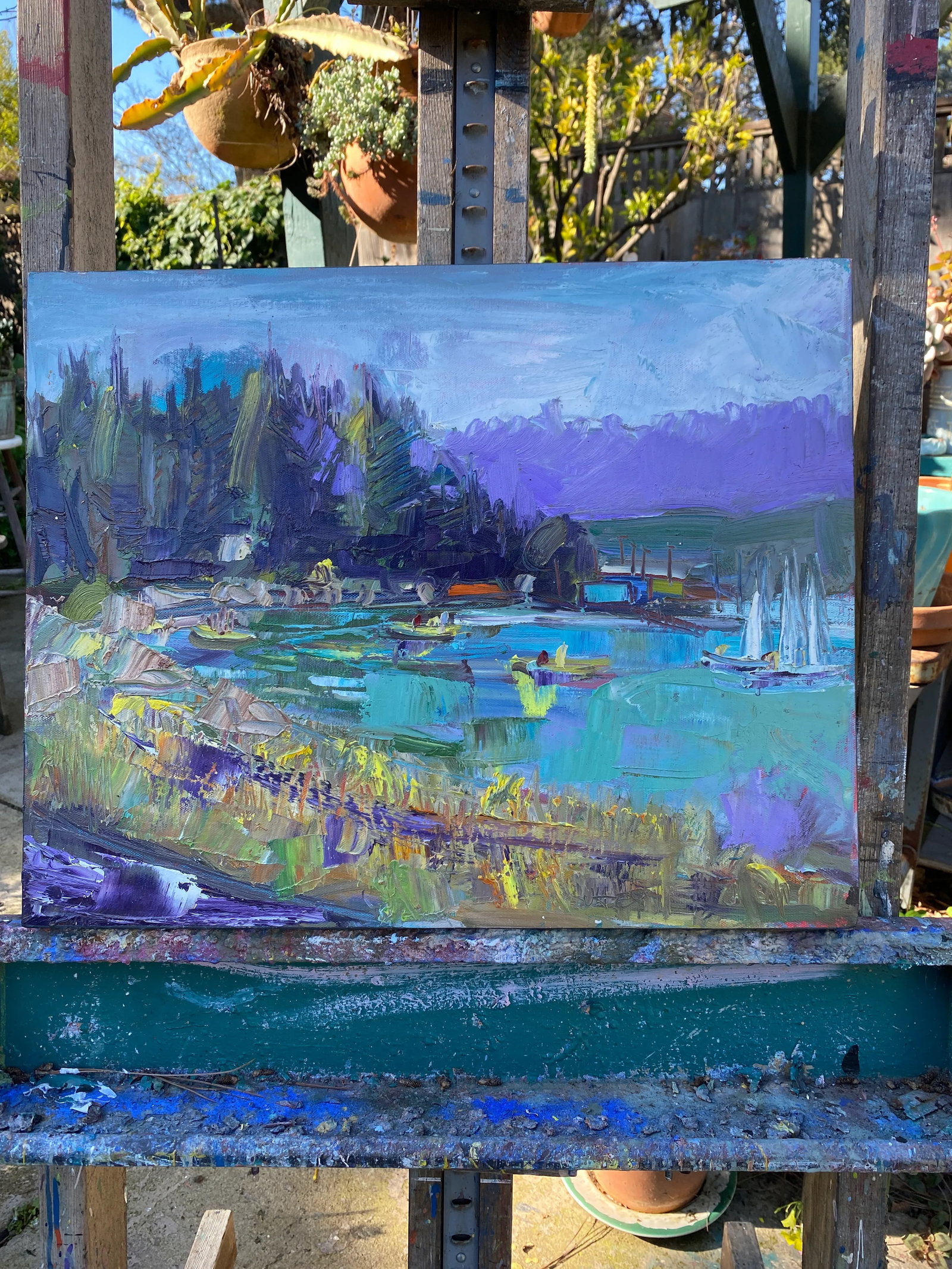 Contemporary Expressionist Coastal Scene Original Oil Painting - 8