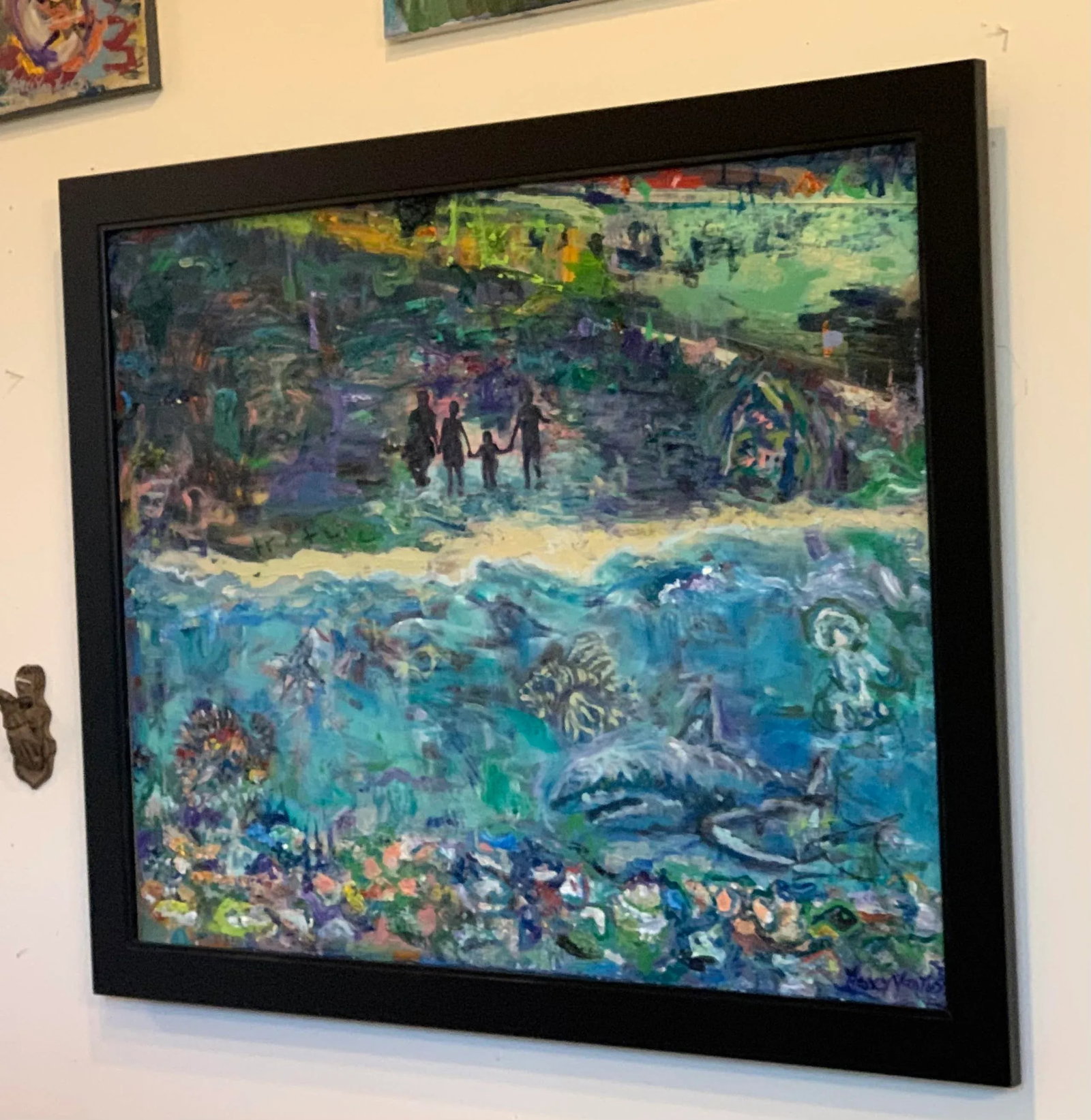 Contemporary, Abstract, Figurative Oil Painting, Ocean Beach Scene - 6