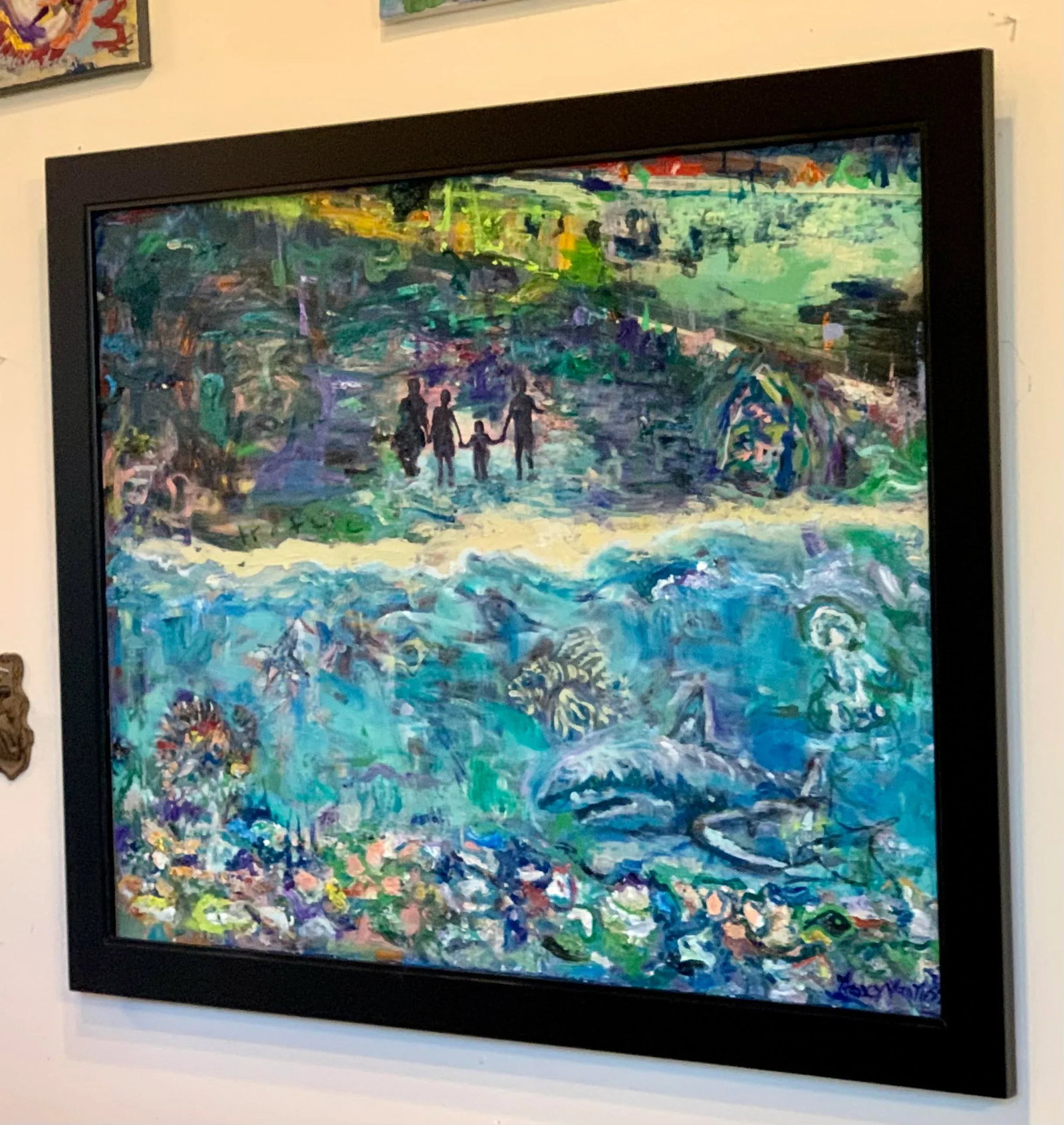 Contemporary, Abstract, Figurative Oil Painting, Ocean Beach Scene - 7