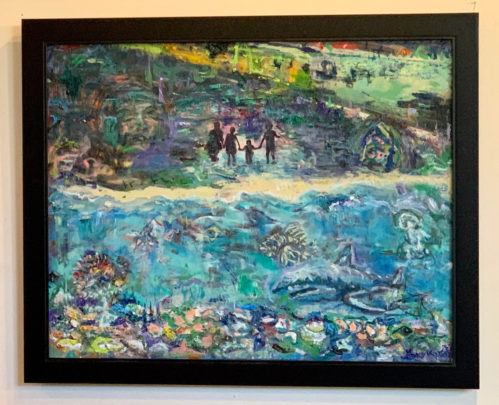 Contemporary, Abstract, Figurative Oil Painting, Ocean Beach Scene - 8