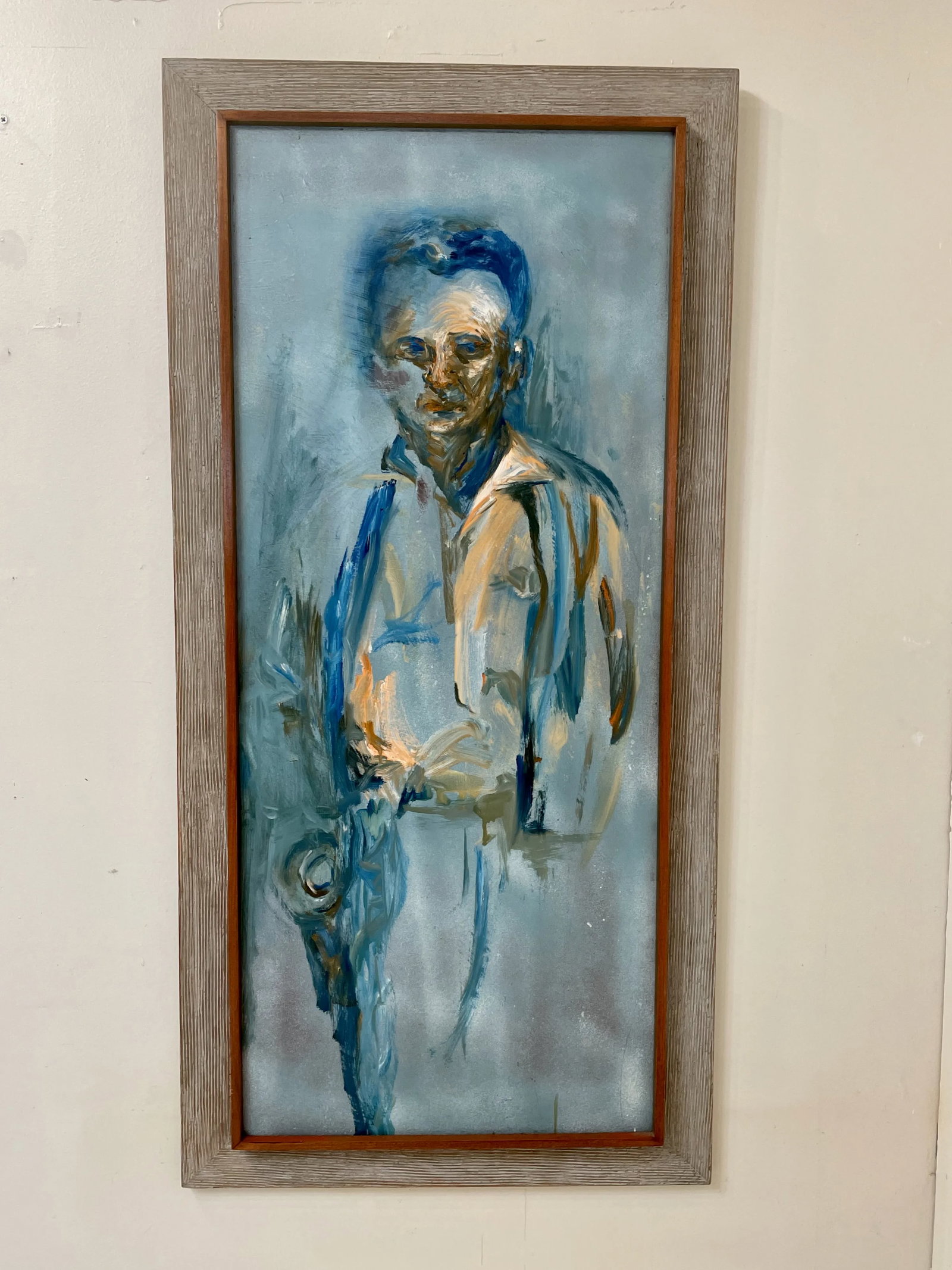 1960s "Lawmaker" Expressionist Original Portrait Oil Painting of a Man by Myrtle Posner, Framed - 10