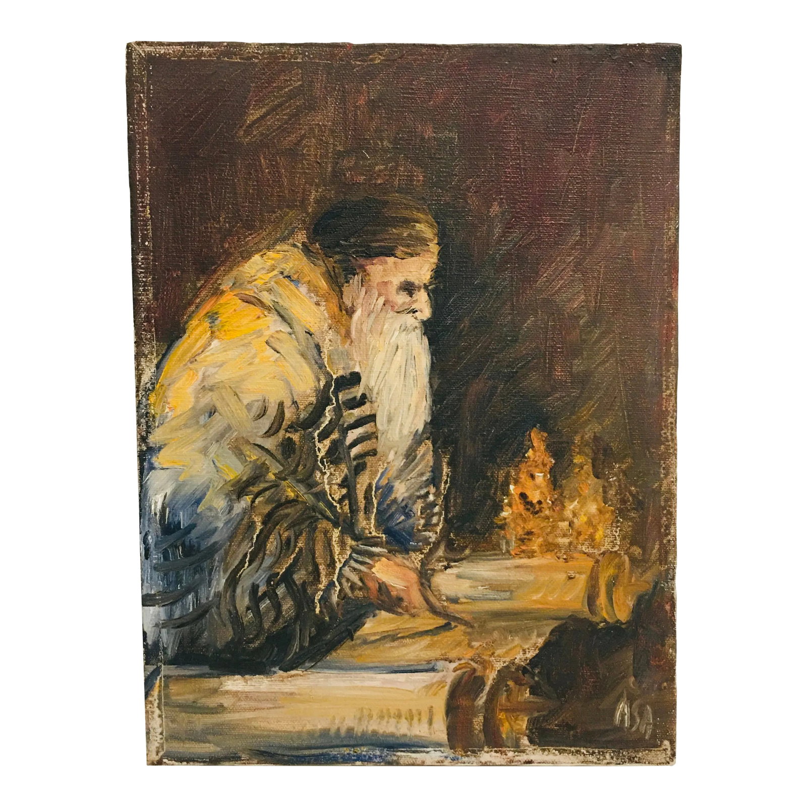 Late 19th Century "My Teacher" Abstract Figurative Oil Painting on Canvas: Antique Oil on Canvas painting known to the artist as My Teacher. Nice composition Condition: Alterations: Original Condition Unaltered Imperfections: Some Imperfections Condition Notes: Normal wear