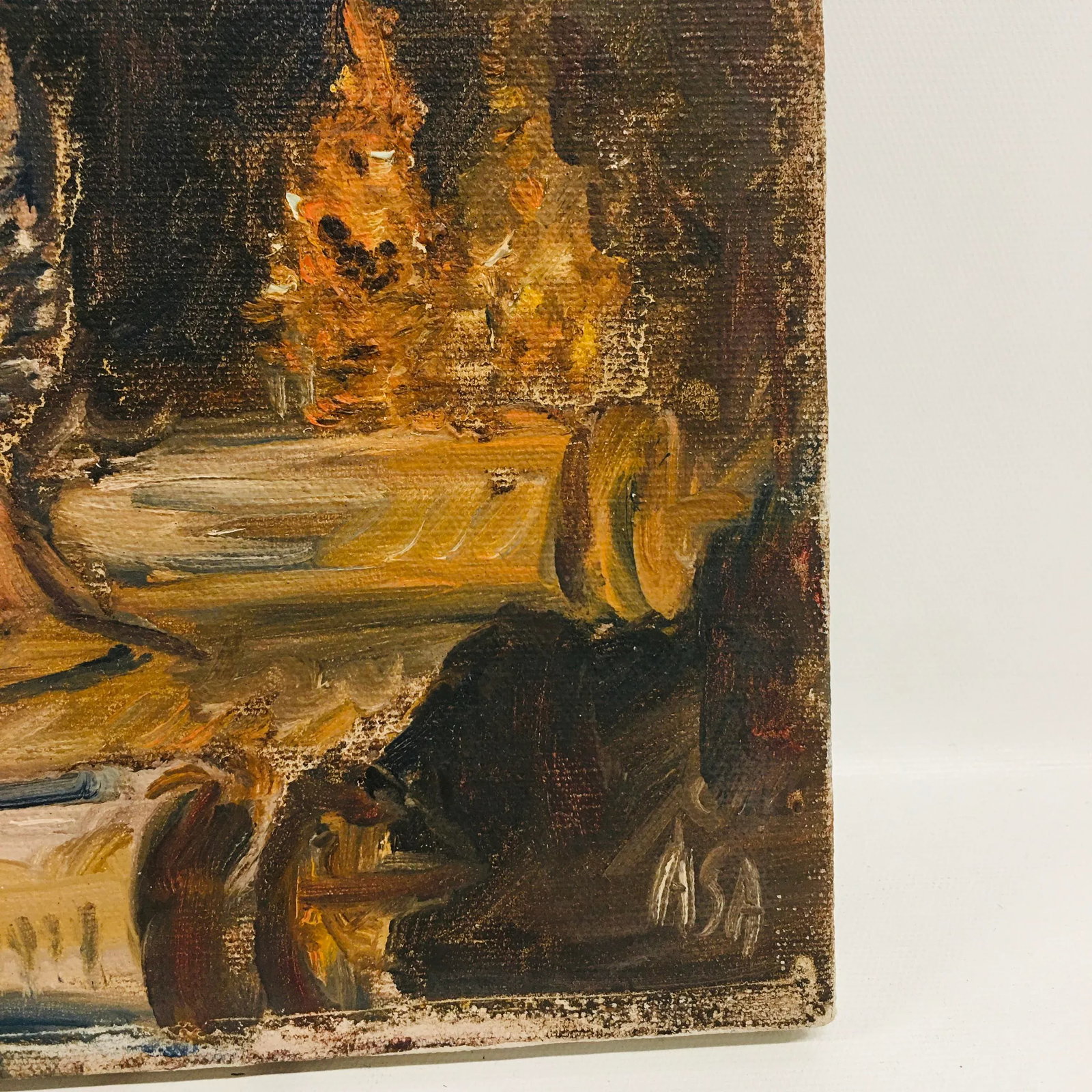 Late 19th Century "My Teacher" Abstract Figurative Oil Painting on Canvas - 2