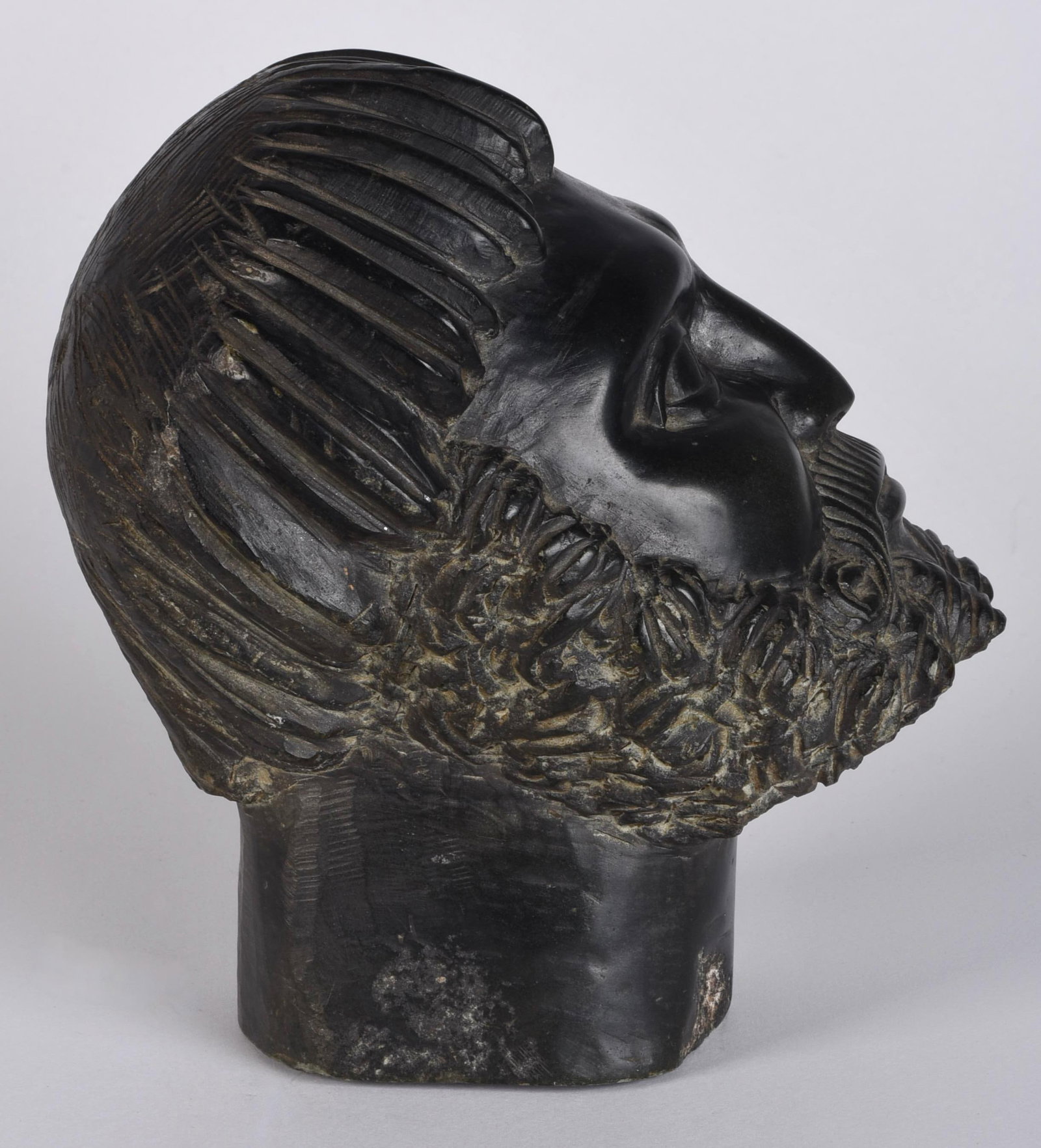Carved Stone Vintage Greek Head Sculpture Bust - 10