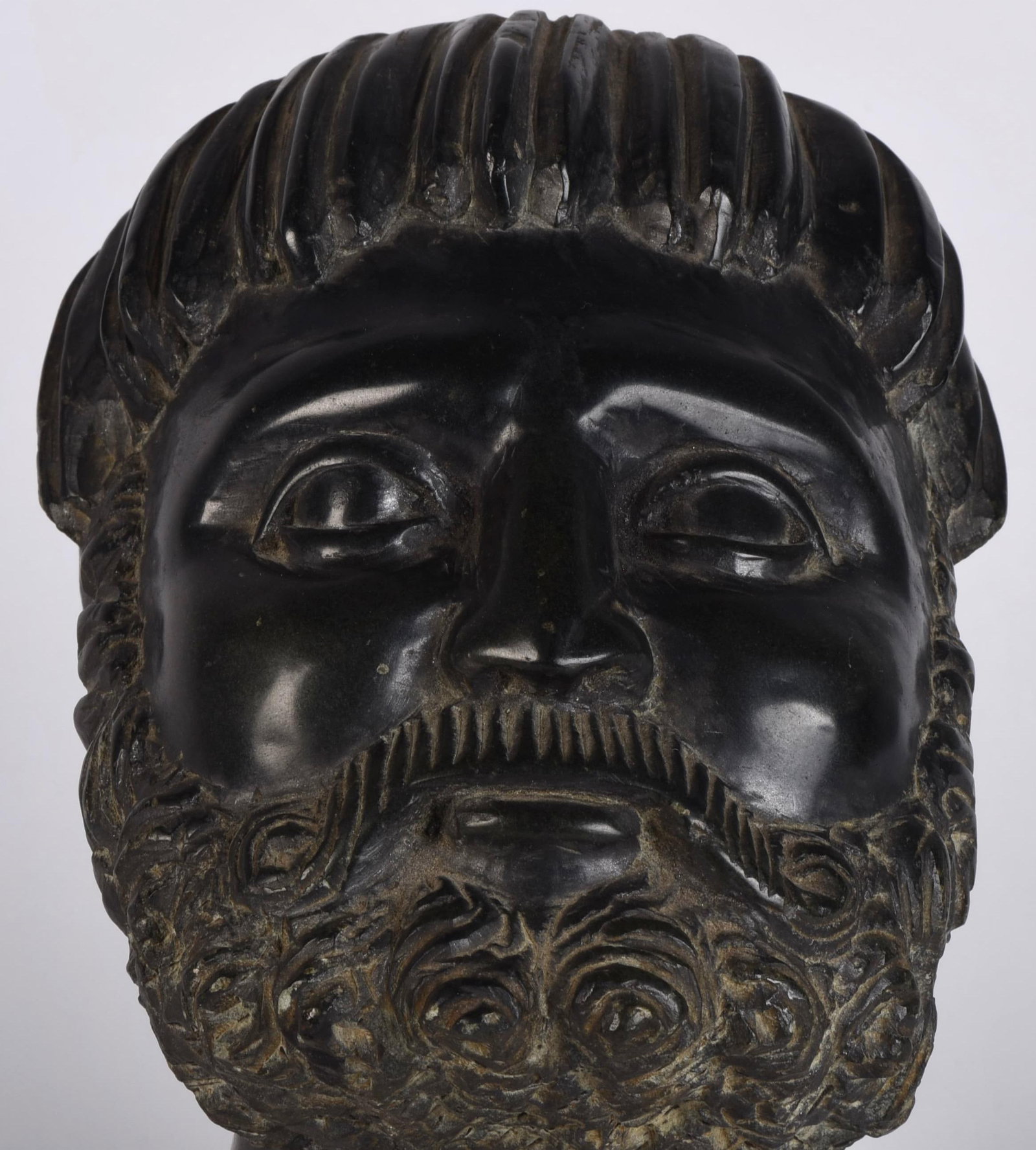 Carved Stone Vintage Greek Head Sculpture Bust - 2