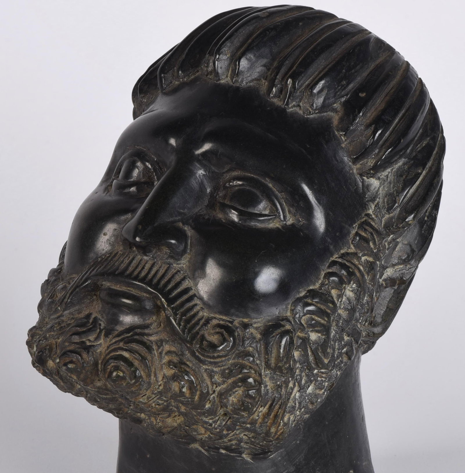Carved Stone Vintage Greek Head Sculpture Bust - 5