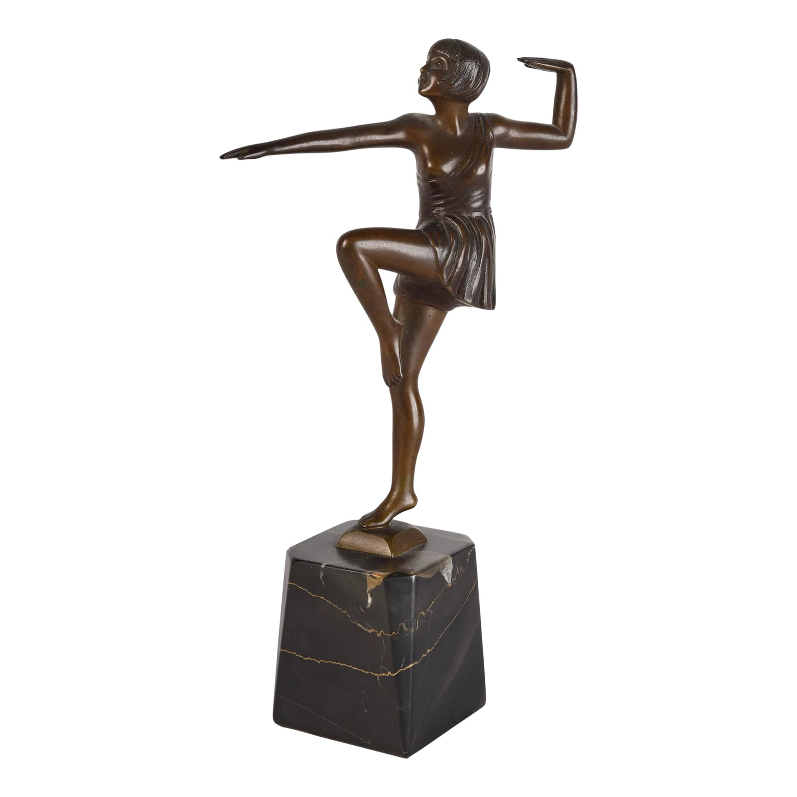 Art Deco Signed Bronze Sculpture Dancer by Antonin Mara: Signed MARA for Antonin Mara Measurements: Height: 7.25" Width: approximately 4" Depth: 1.75" Some general light patina. Condition: Alterations: Original Condition Unaltered Imperfections: Some