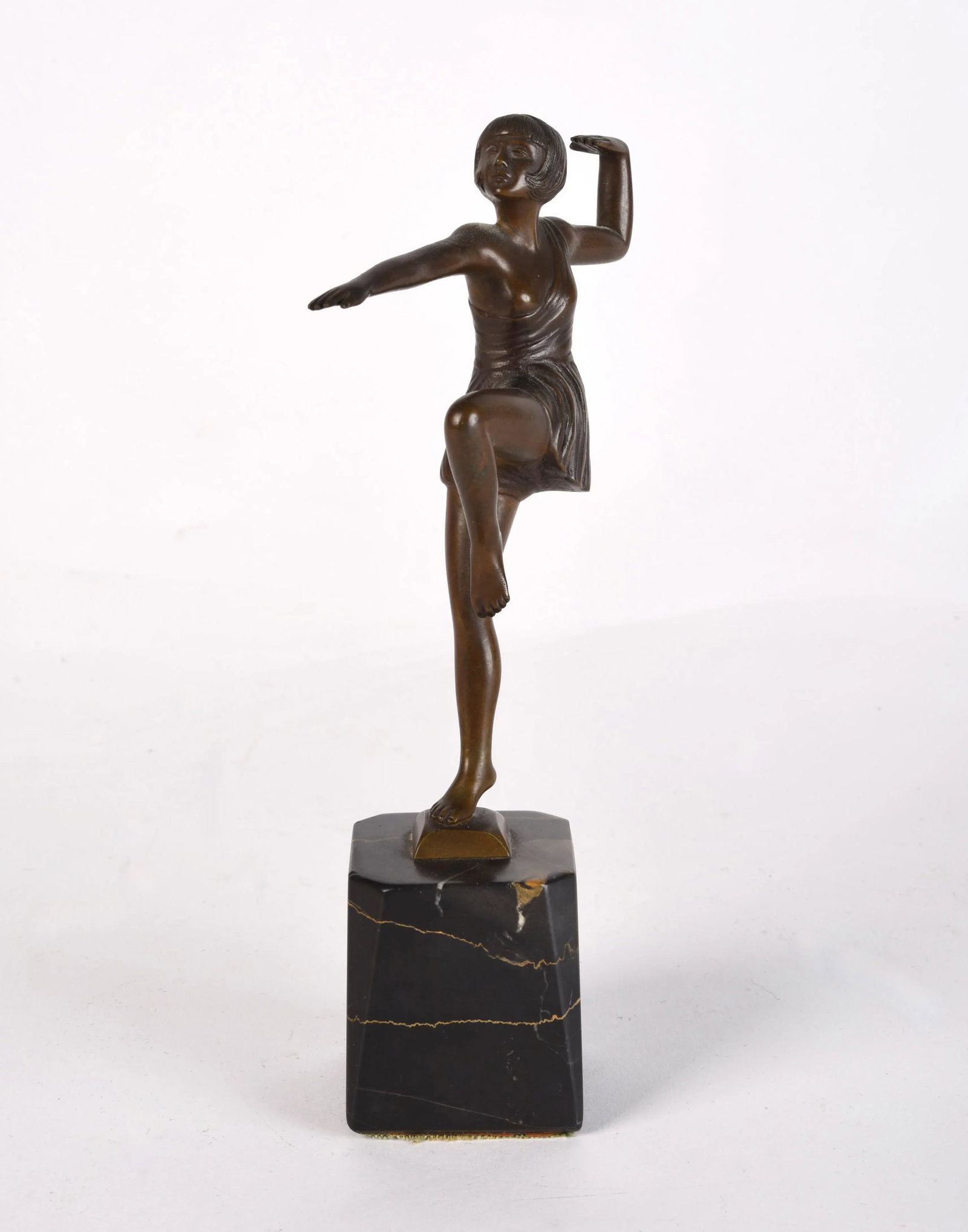 Art Deco Signed Bronze Sculpture Dancer by Antonin Mara - 3