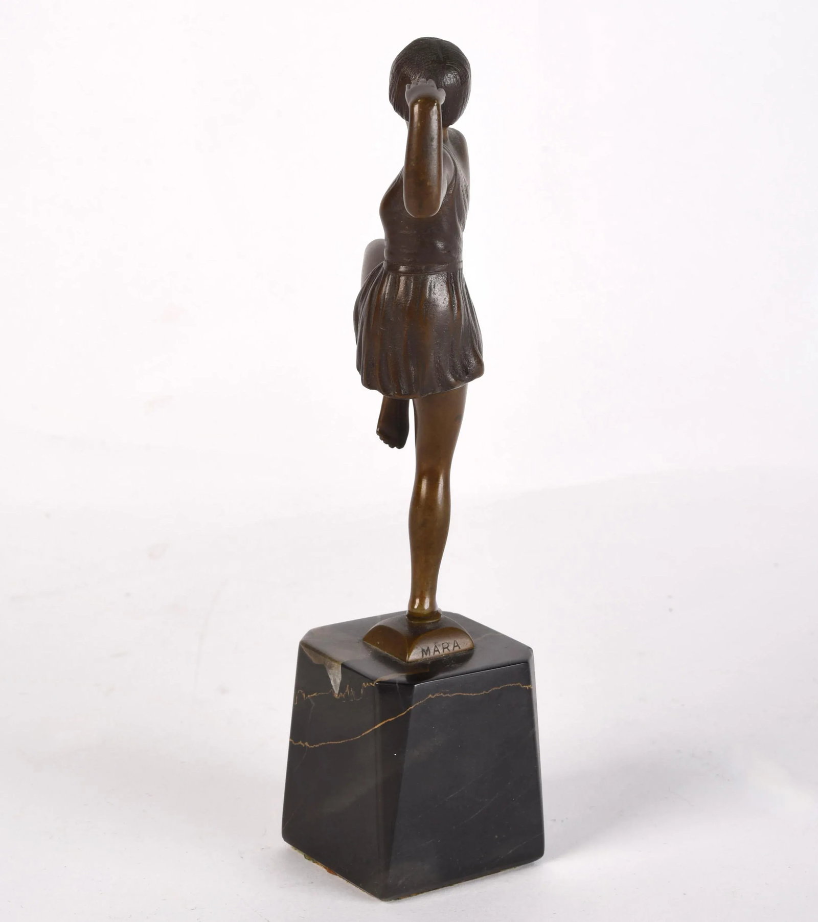 Art Deco Signed Bronze Sculpture Dancer by Antonin Mara - 5