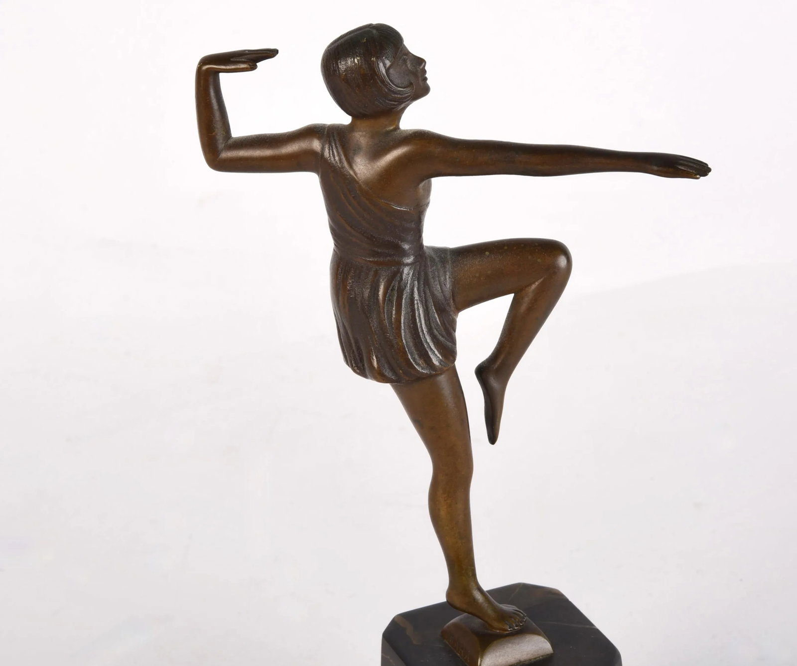 Art Deco Signed Bronze Sculpture Dancer by Antonin Mara - 7