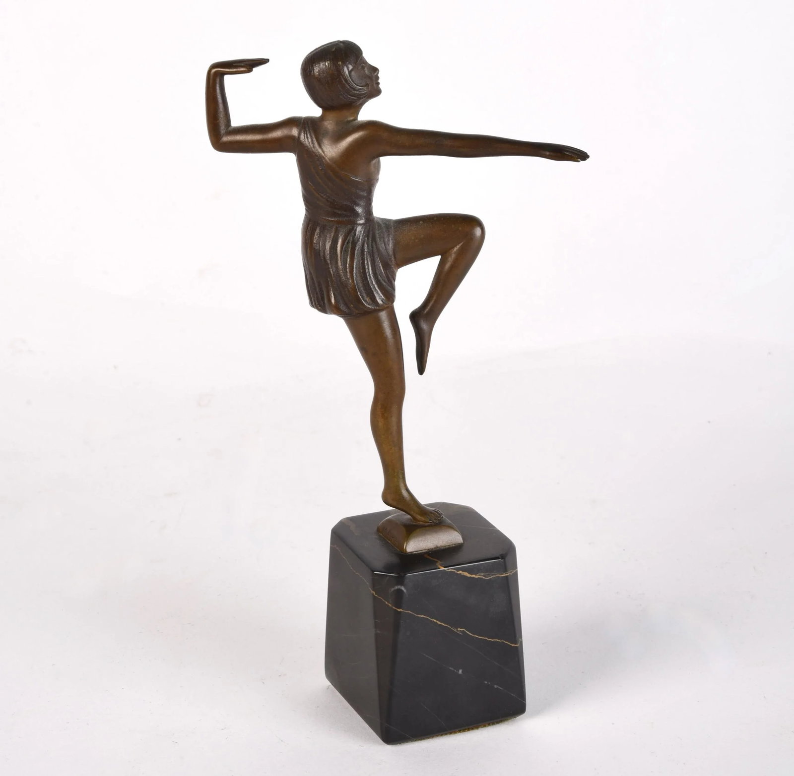 Art Deco Signed Bronze Sculpture Dancer by Antonin Mara - 8
