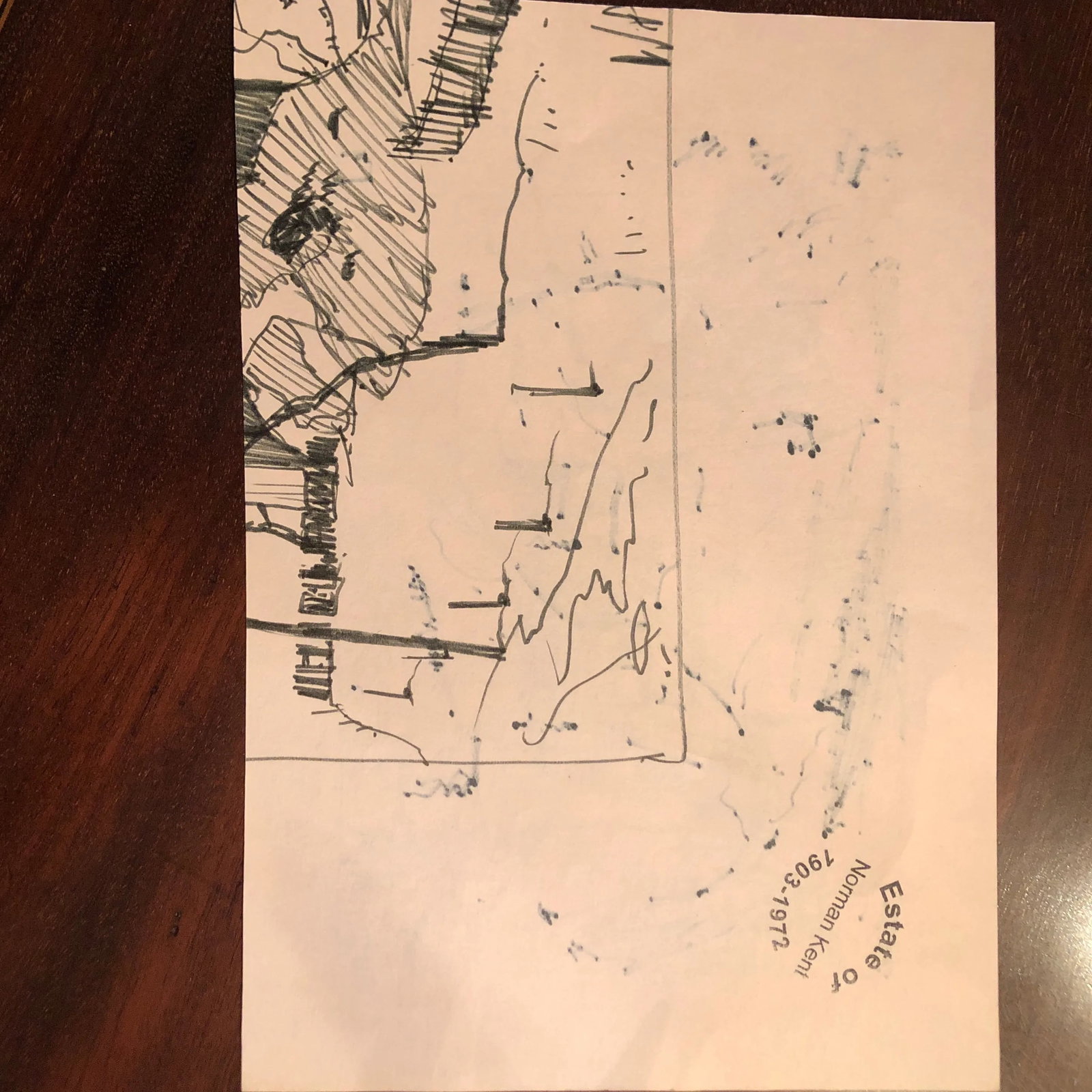 1950s Winter Landscape Drawing by Noman Kent - 3