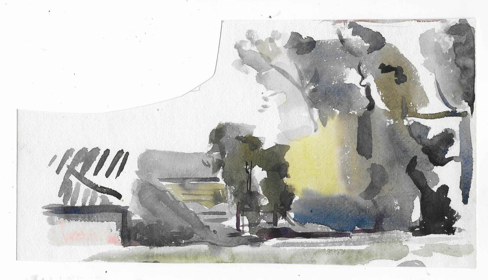 1960s Cathal O'Toole Abstract Landscape Watercolor - 2