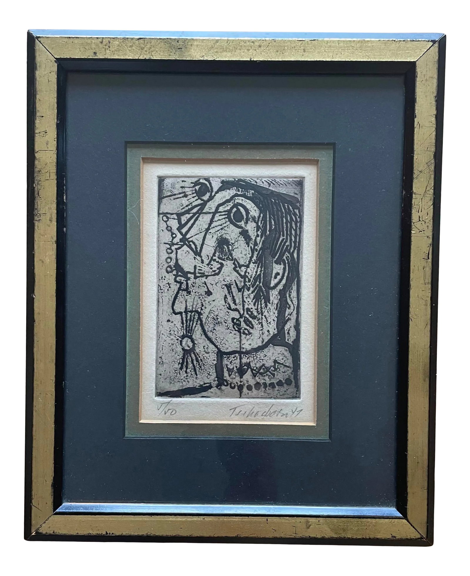 Signed Nahum Tschacbasov "Portrait of a Woman": Oil on canvas painting by the Russian/American artist, Nahum Tschacbasov. Signed bottom right. 5/50 Condition:Excellent Frames in an 8x10 frame Provenance: Estate of the artist. Biography : Russian-Am