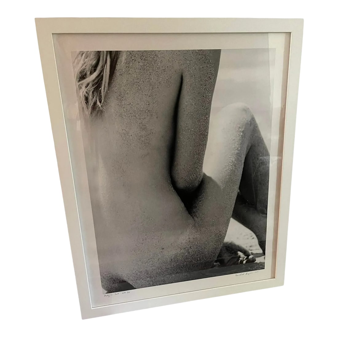 Ben Fink Shapiro Signed Numbered #1/8 Artists Proof Photograph Newly Framed: Signed Ben Fink Shapiro "Body in Sand", 2011 Archival pigment print Framed piece measures 37.5"W x 45.5"H x .75" Deep. Photograph measures 33.75" W x 42" H 1 of an edition of 8 ( artists proof)