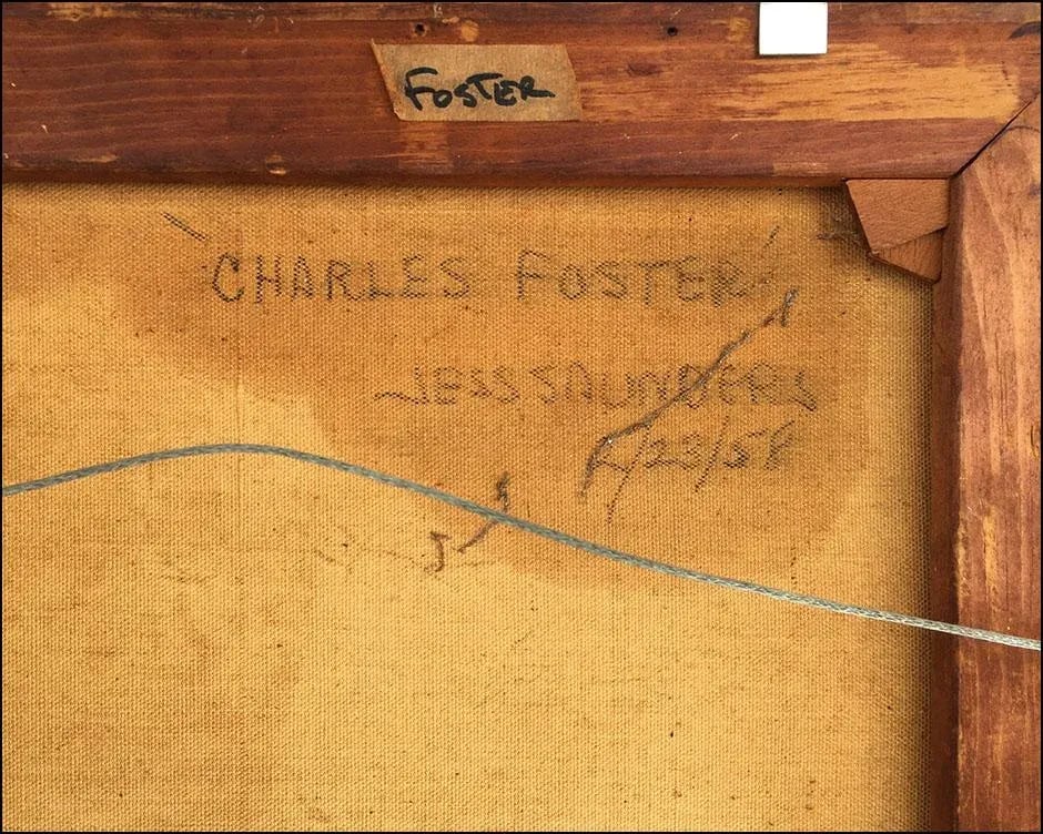 Jess Saunders Mid-Century Oil Painting Portrait of Charles Foster - 4