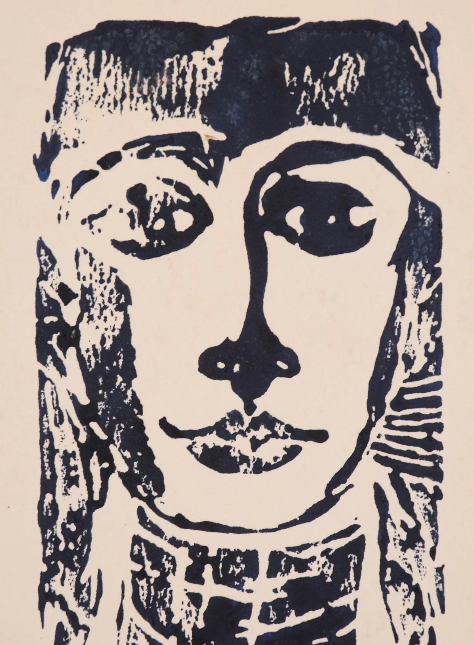 Mid 20th Century Woodblock Portrait of a Woman by J. Duffy - 4