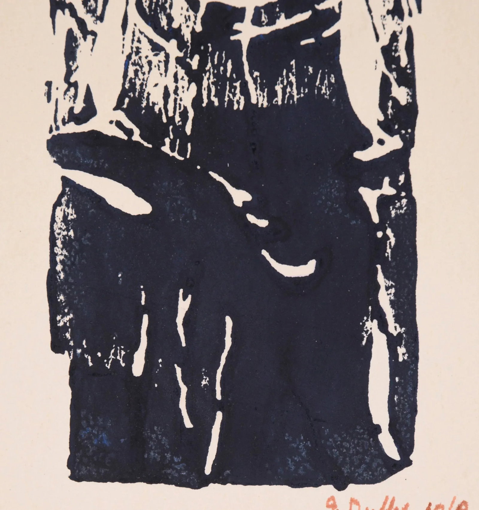 Mid 20th Century Woodblock Portrait of a Woman by J. Duffy - 6
