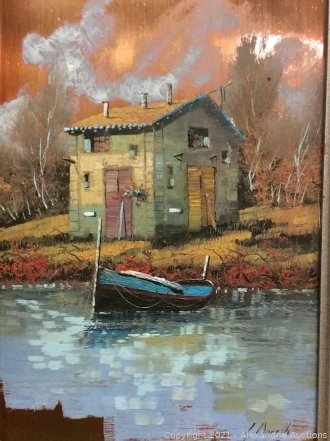 Original Painting on Silver by Italian Painter Guido Borelli - 2