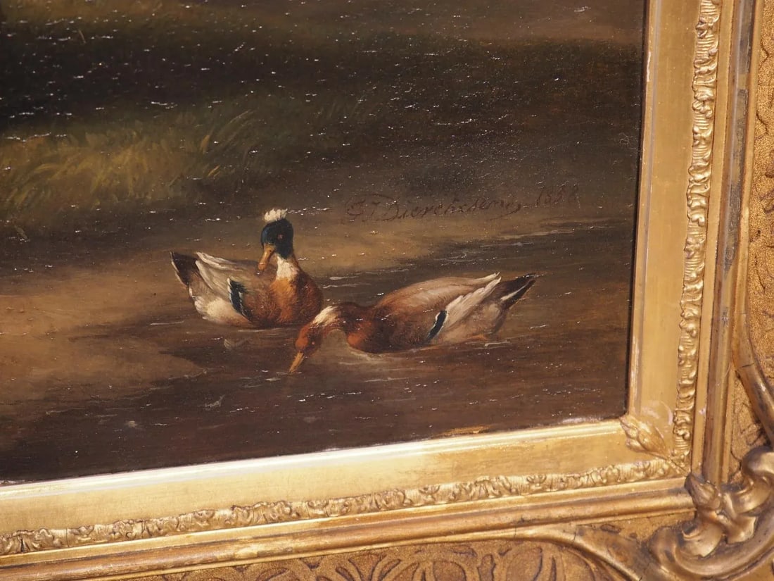 Antique Dutch Oil on Board Painting of Cattle, Signed and Dated 1858 - 5