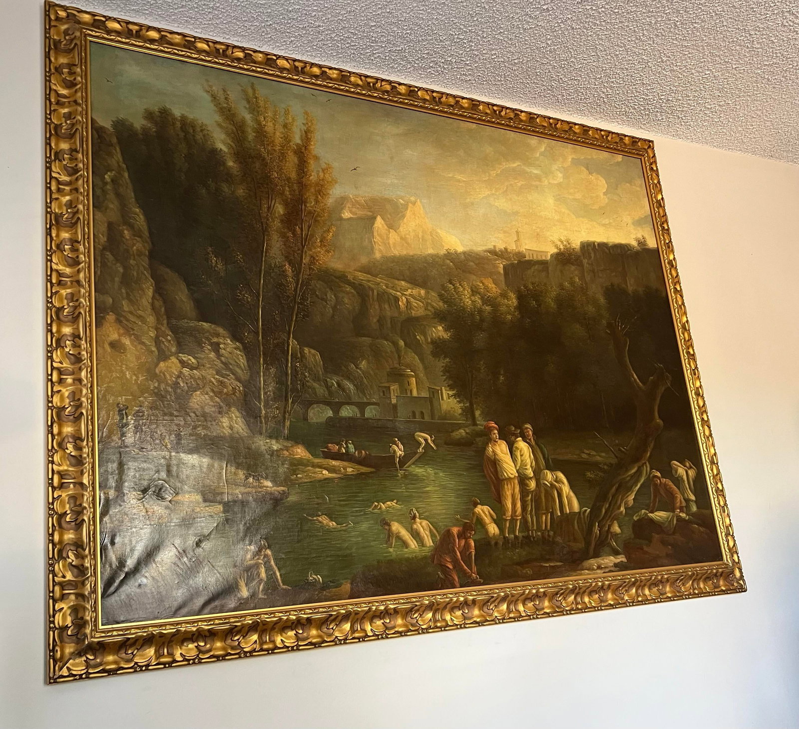 Oil on Canvas Late 20th Century "The Falls at Tivoli" Italian Landscape Painting, Unsigned. - 10
