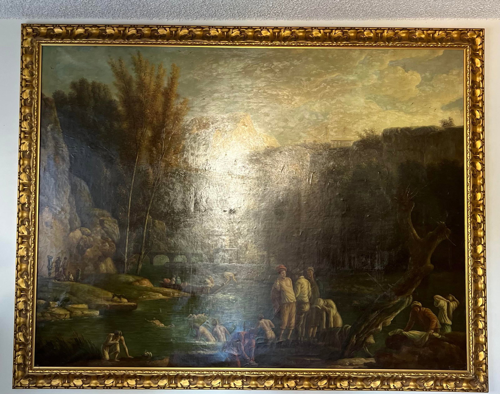 Oil on Canvas Late 20th Century "The Falls at Tivoli" Italian Landscape Painting, Unsigned. - 11