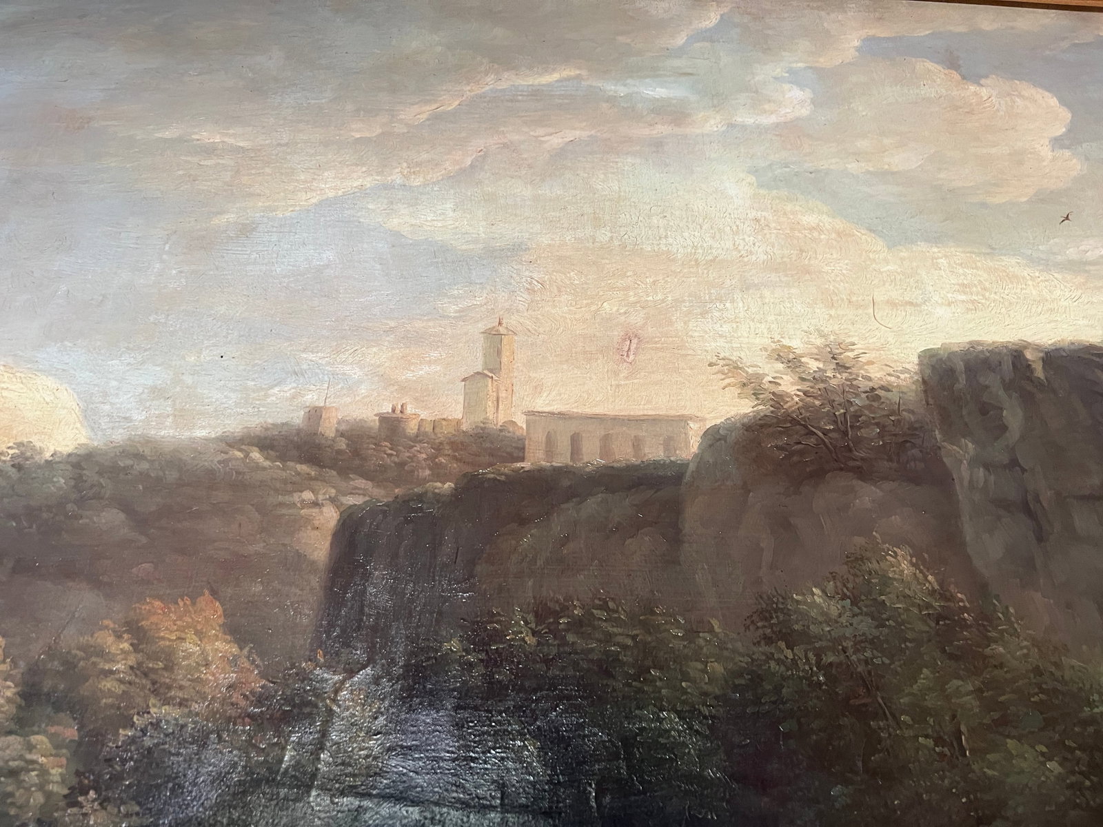 Oil on Canvas Late 20th Century "The Falls at Tivoli" Italian Landscape Painting, Unsigned. - 2