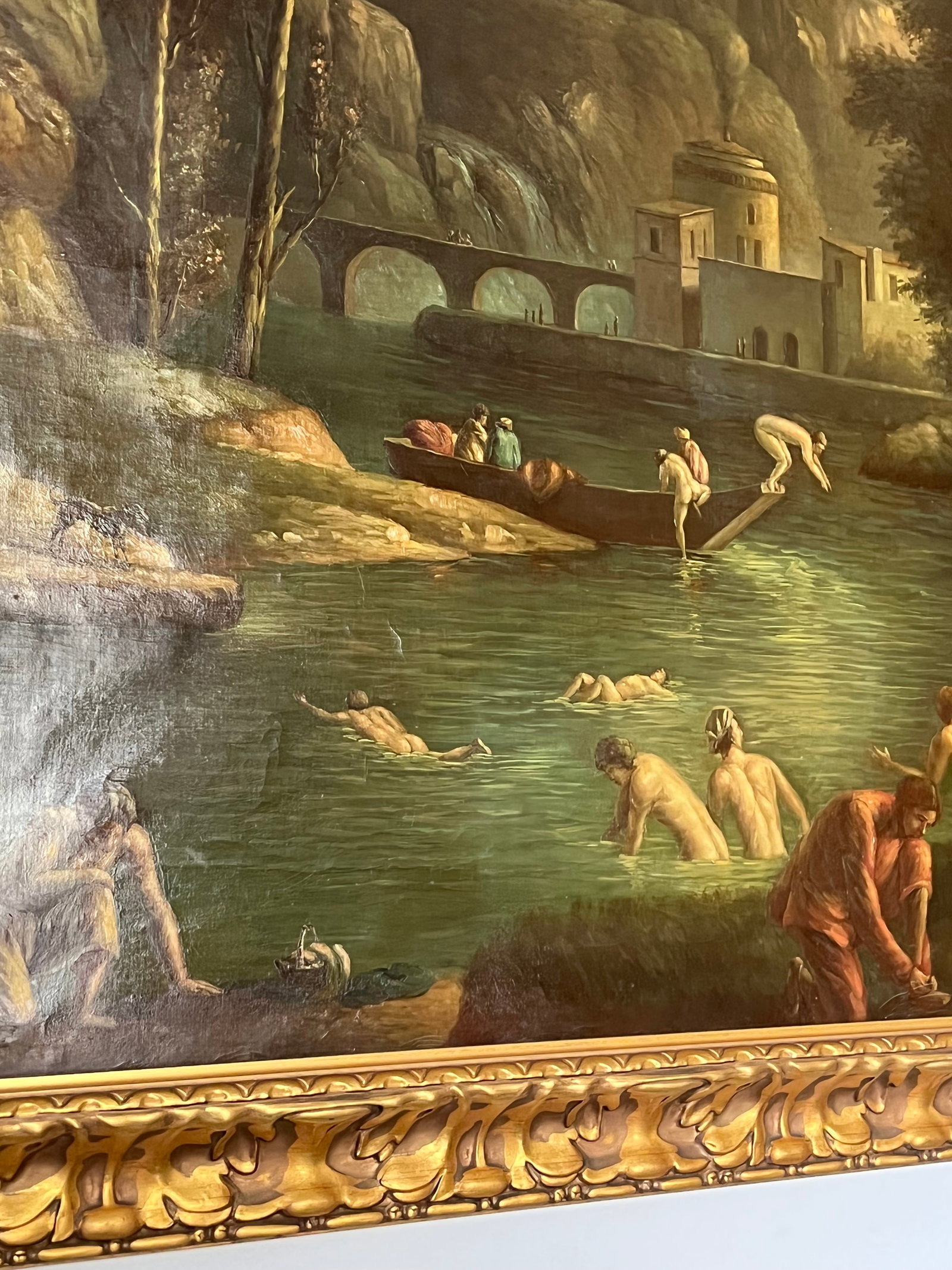 Oil on Canvas Late 20th Century "The Falls at Tivoli" Italian Landscape Painting, Unsigned. - 4