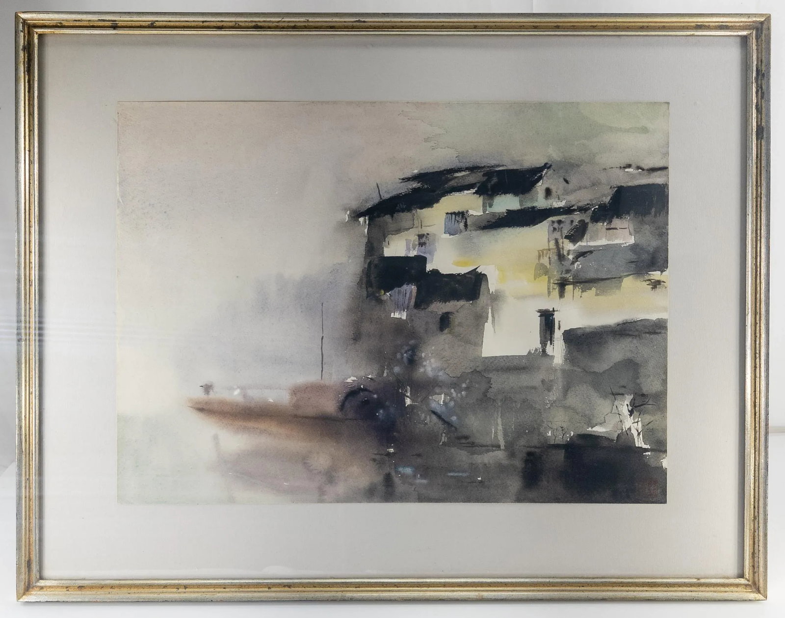Chinese or South East Asian Watercolor Inkwash Painting - 12