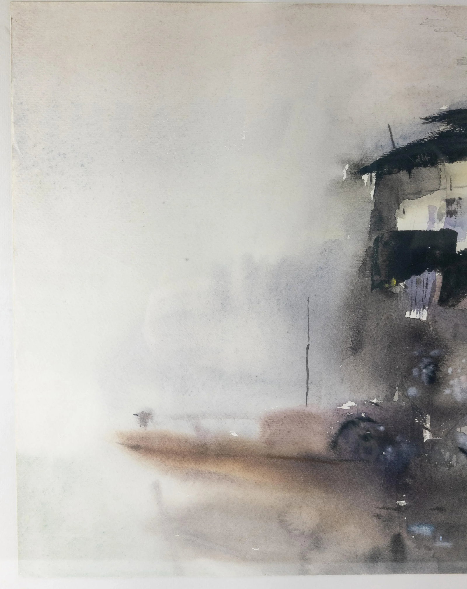 Chinese or South East Asian Watercolor Inkwash Painting - 5